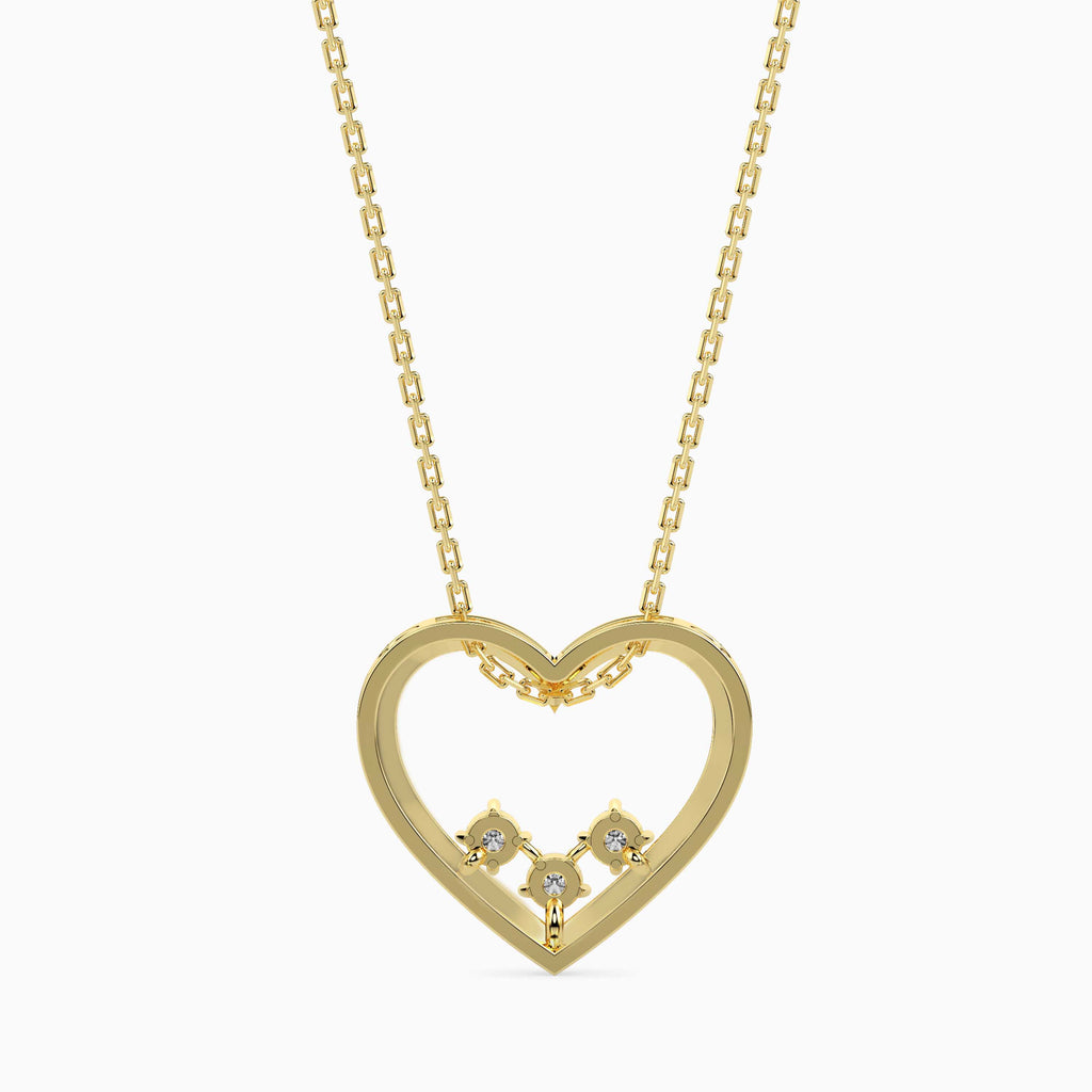 Magic Love Glow: Pure Heart Pendant In Gold & Diamond