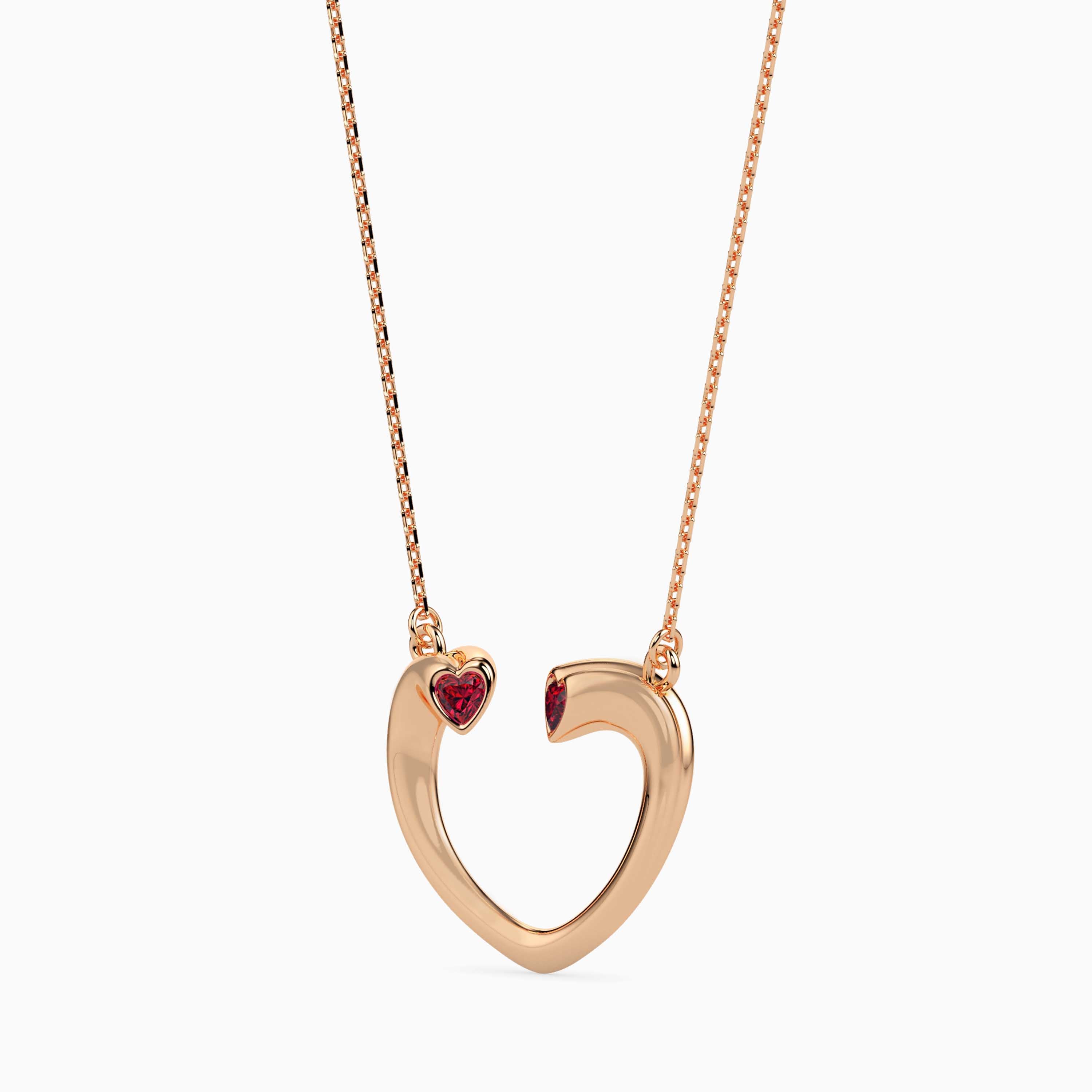 Magic Sparkle Heart Shaped Gold Pendant