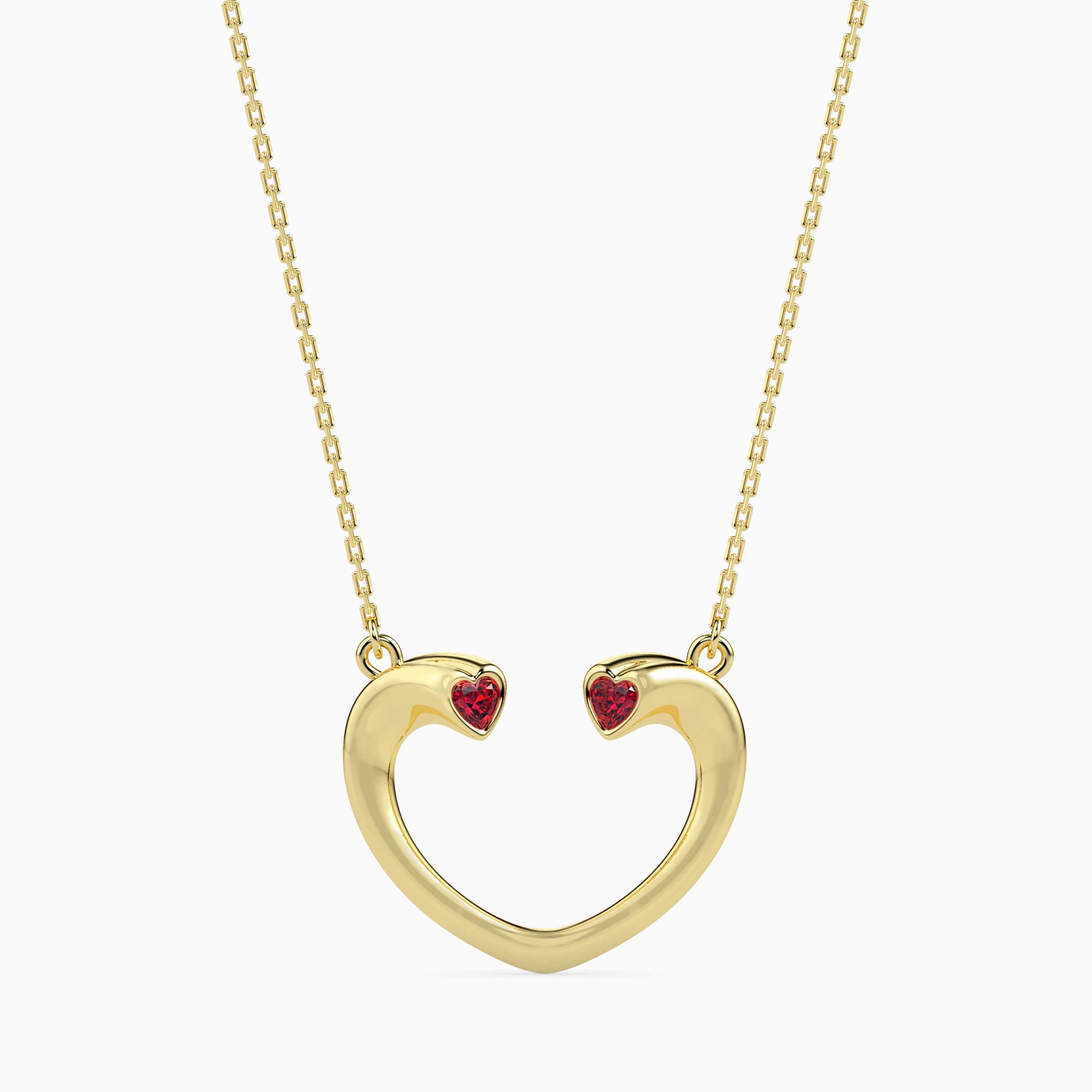 Magic Sparkle Heart Shaped Gold Pendant