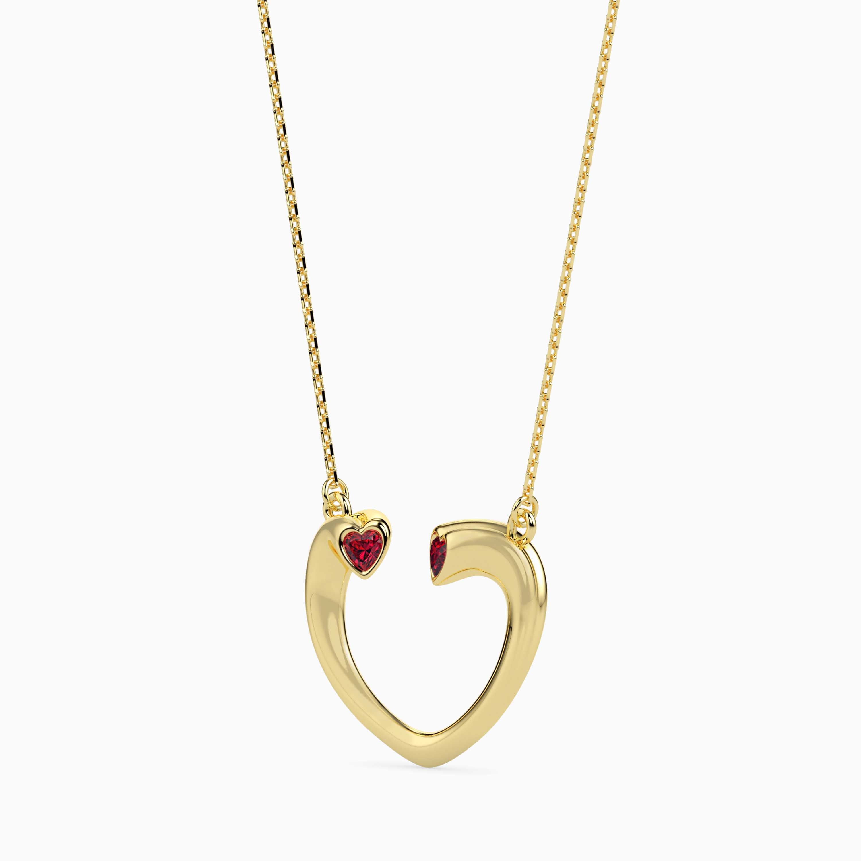 Magic Sparkle Heart Shaped Gold Pendant