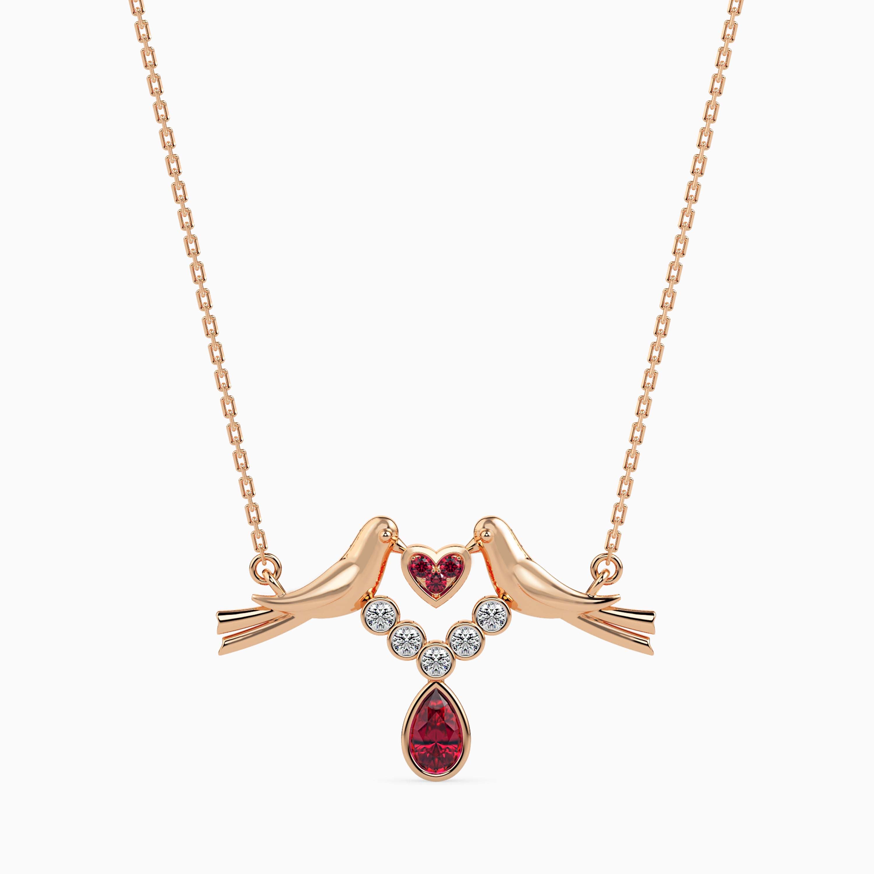 Magic Love Birds Valentine Drop Pendant