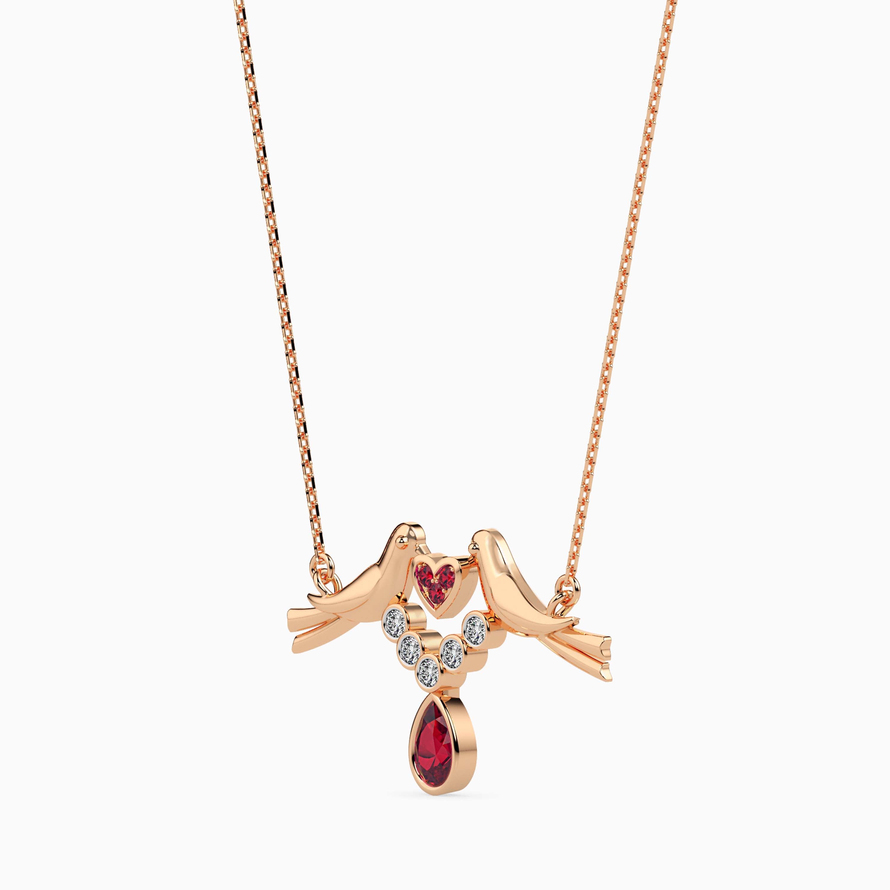 Magic Love Birds Valentine Drop Pendant
