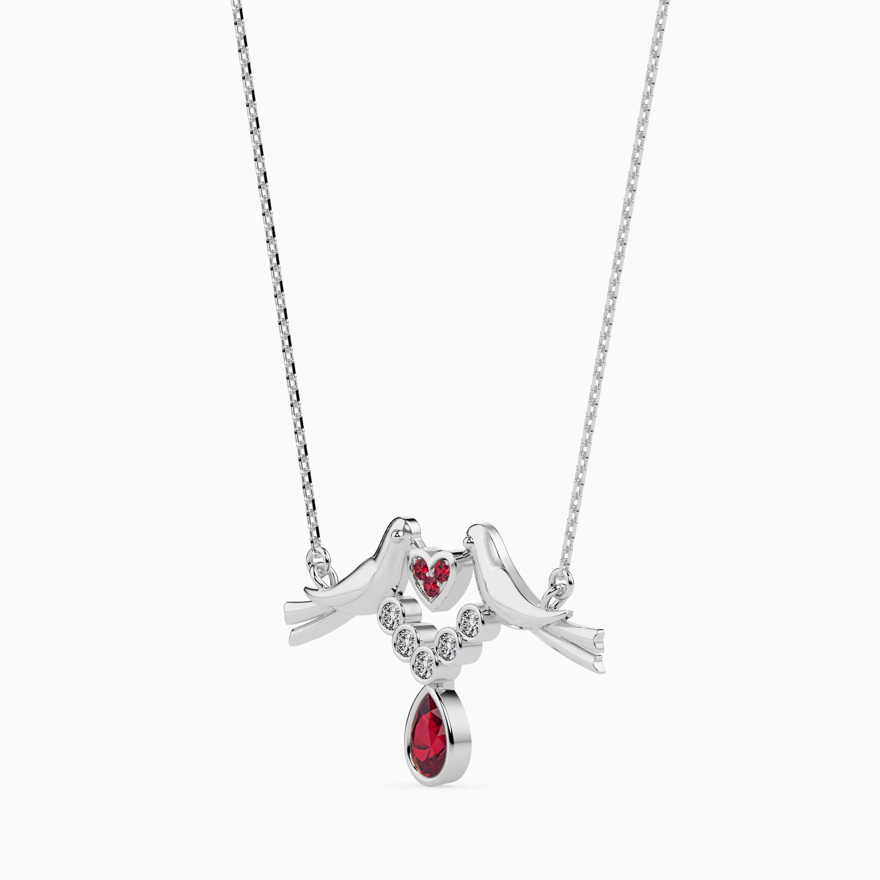Magic Love Birds Valentine Drop Pendant