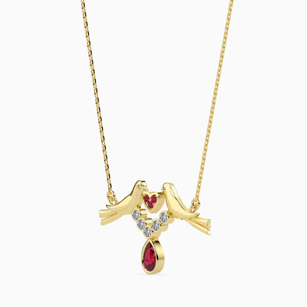 Magic Love Birds Valentine Drop Pendant