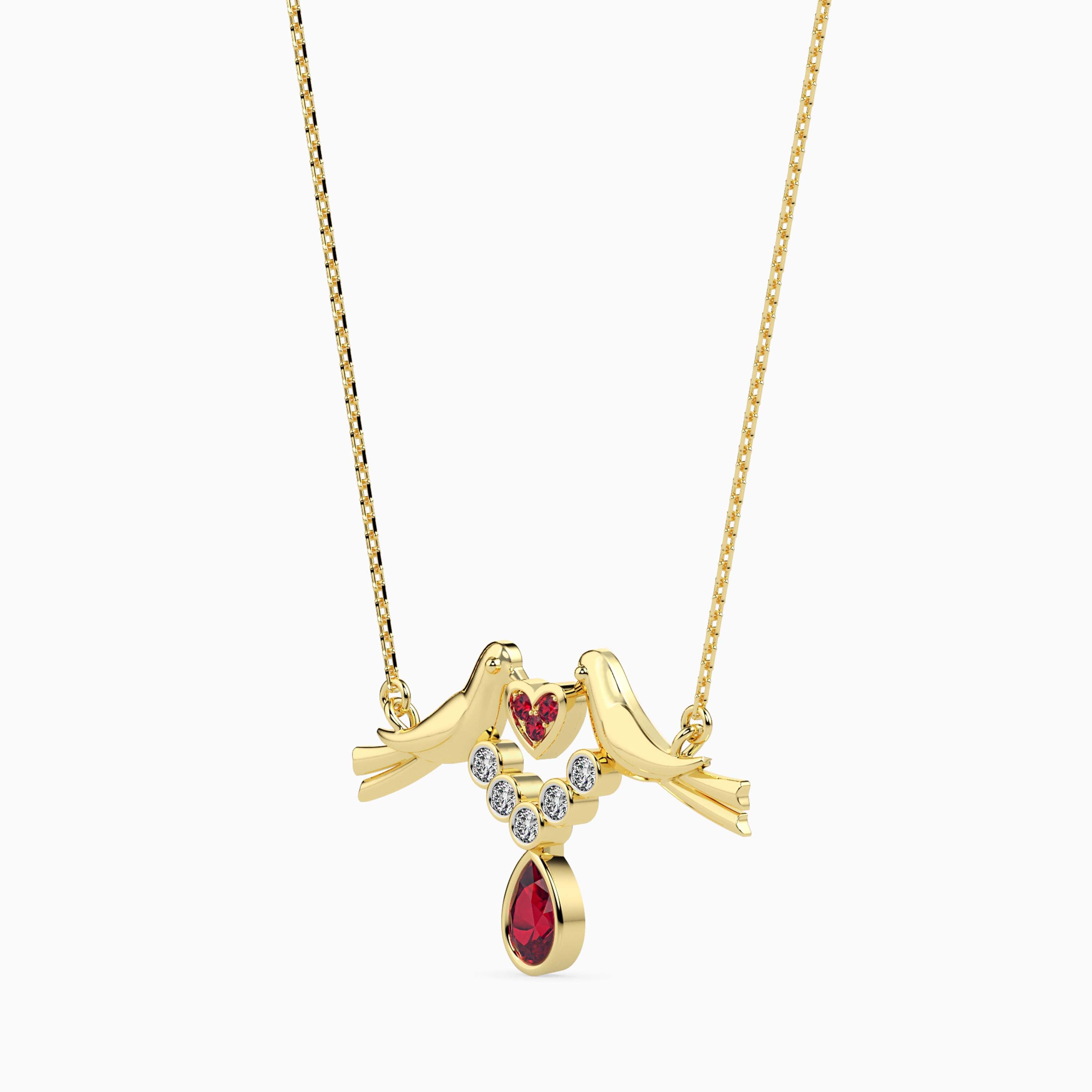 Magic Love Birds Valentine Drop Pendant