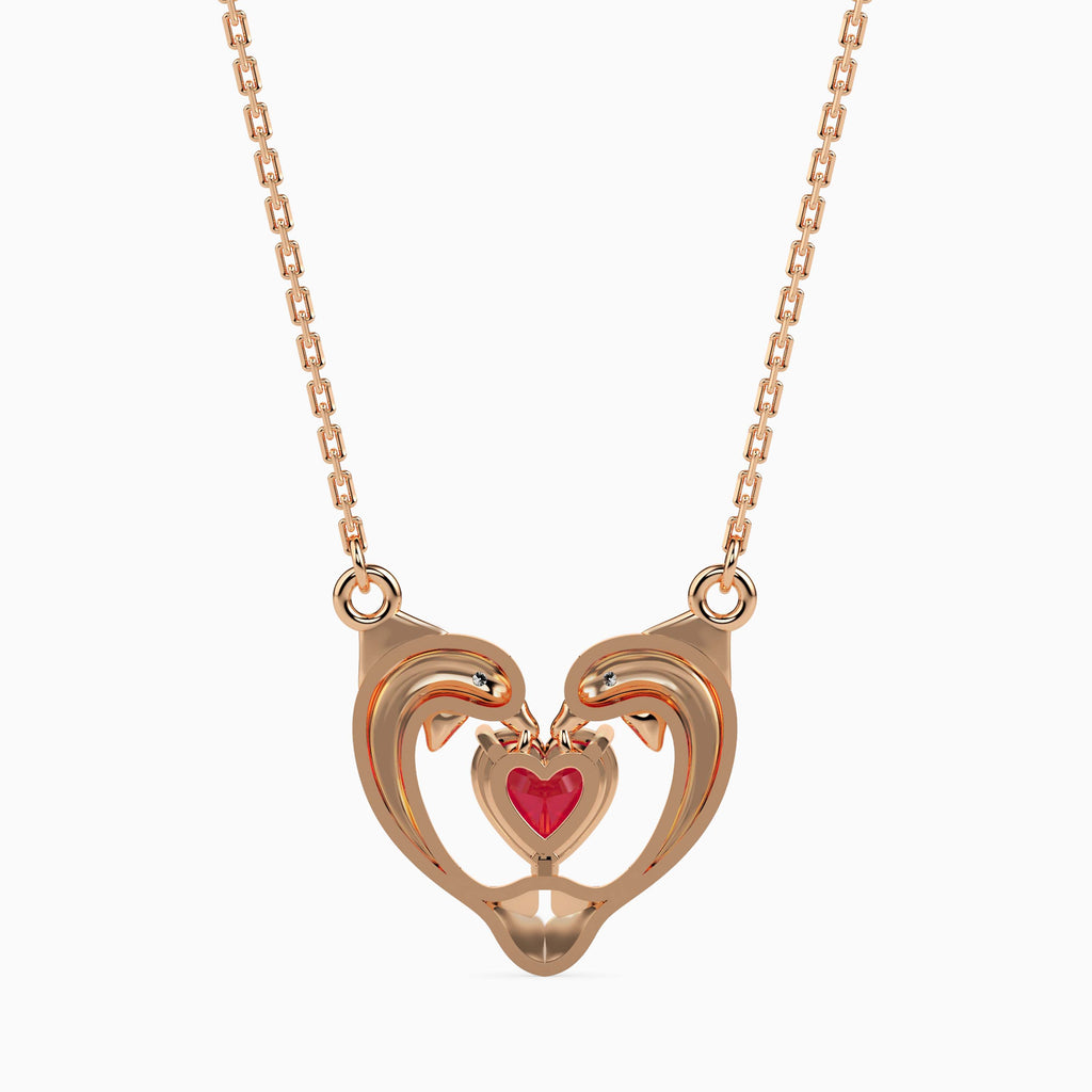 Magic Golden Dolphin Heart Valentine Pendant