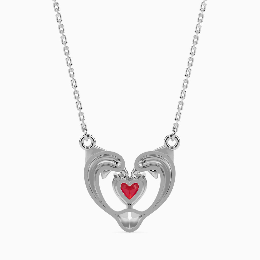 Magic Golden Dolphin Heart Valentine Pendant