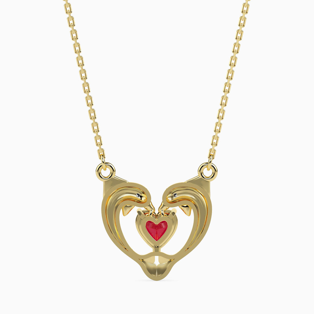 Magic Golden Dolphin Heart Valentine Pendant