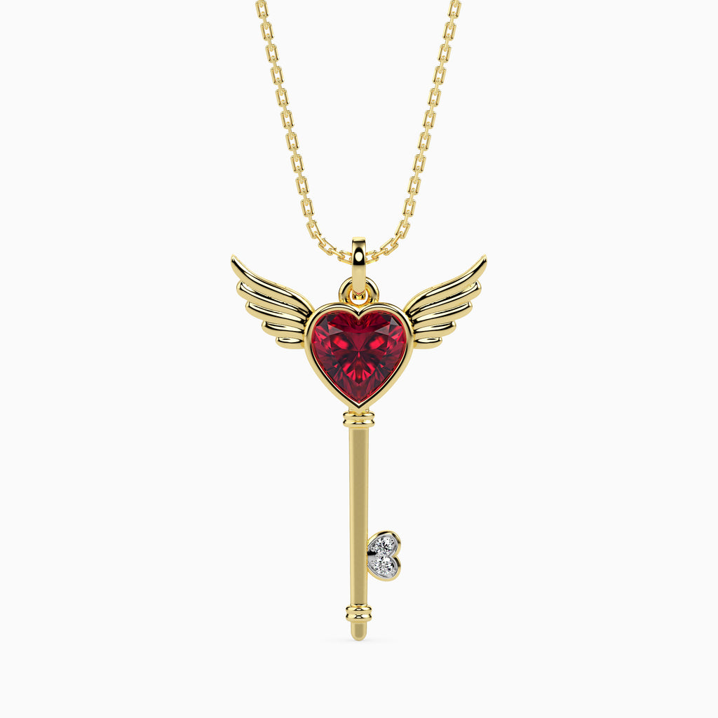 Magic Celestial Key of Love Valentine Pendant