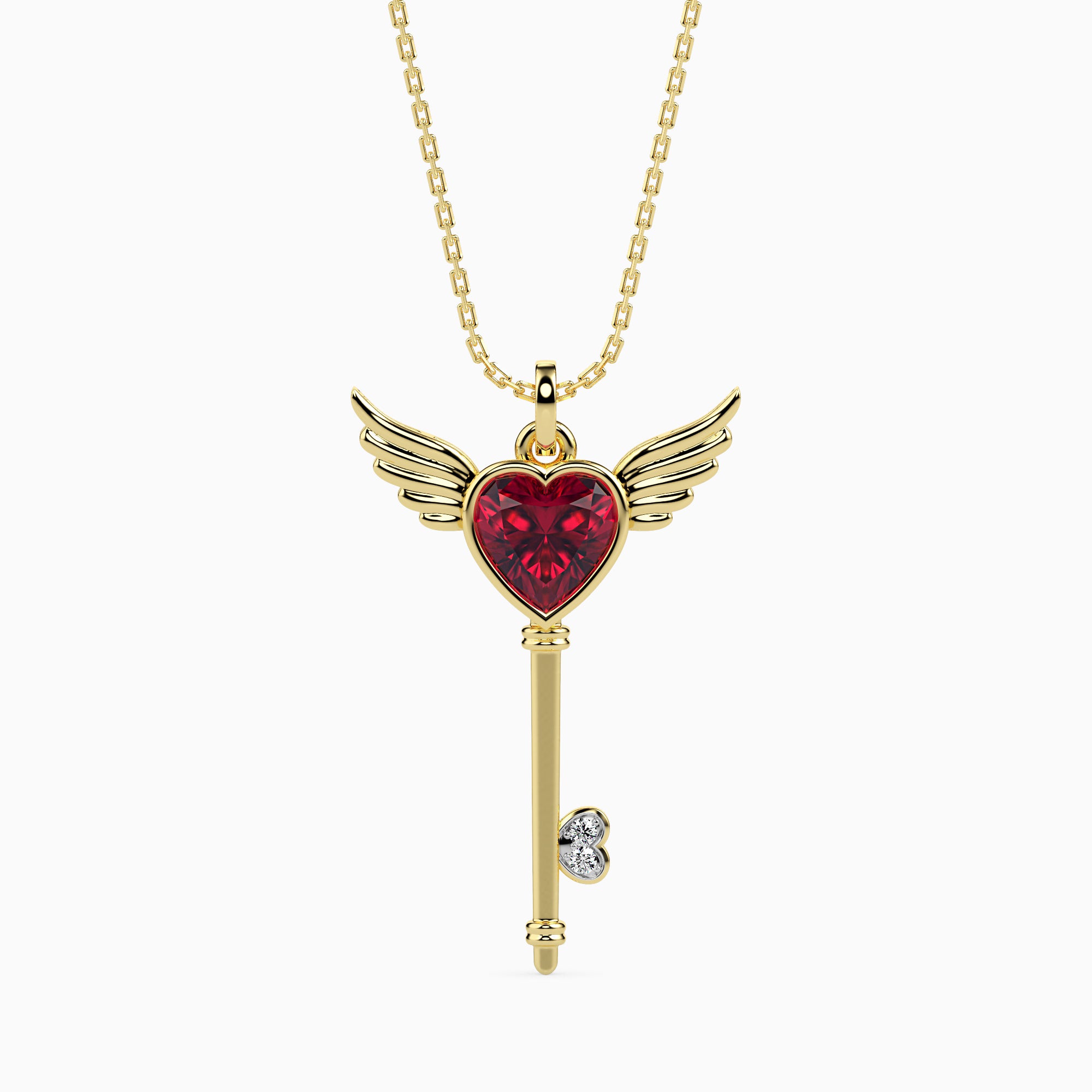 Magic Celestial Key of Love Valentine Pendant