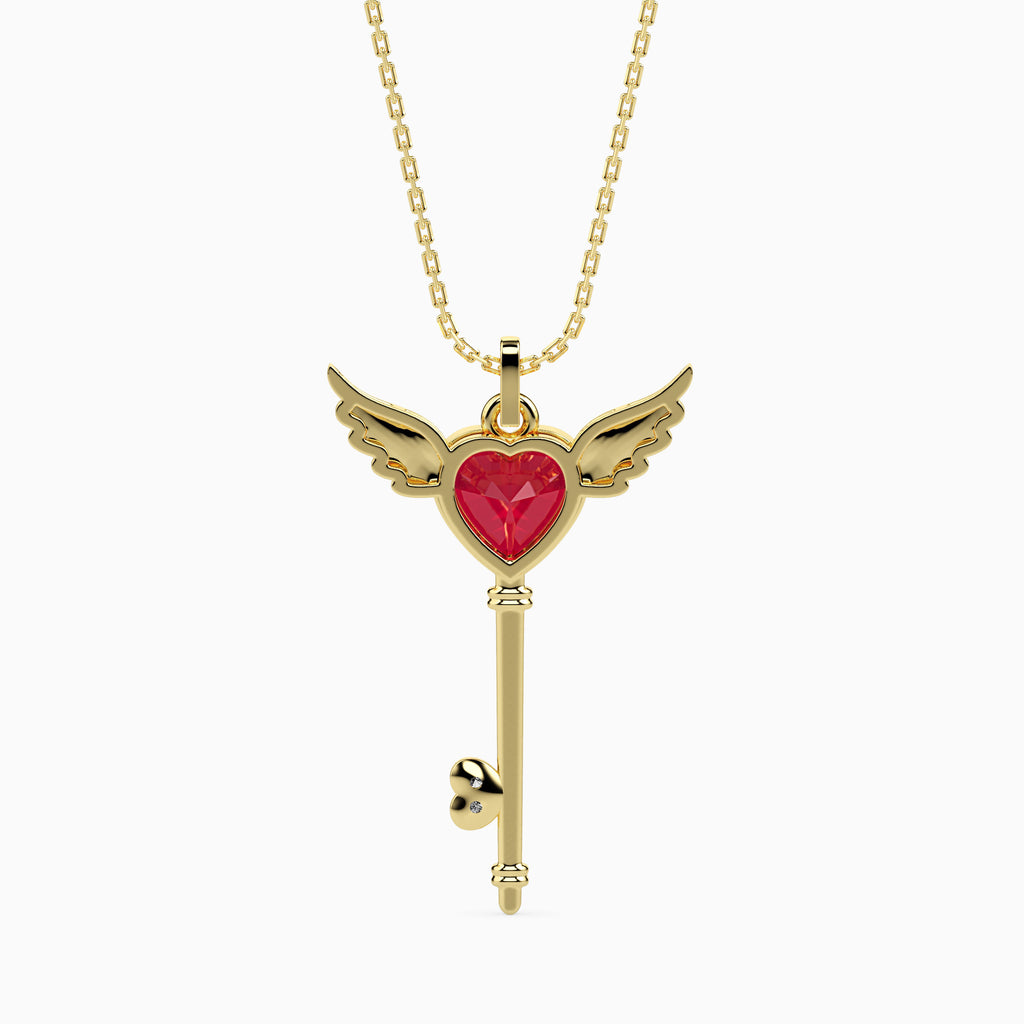Magic Celestial Key of Love Valentine Pendant