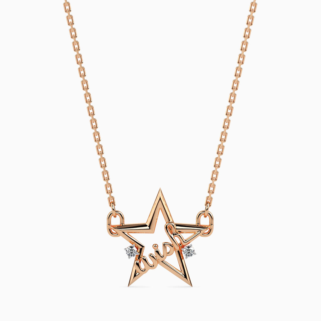 Magic Starry Wish: Gold & Diamond Pendant For your Valentine
