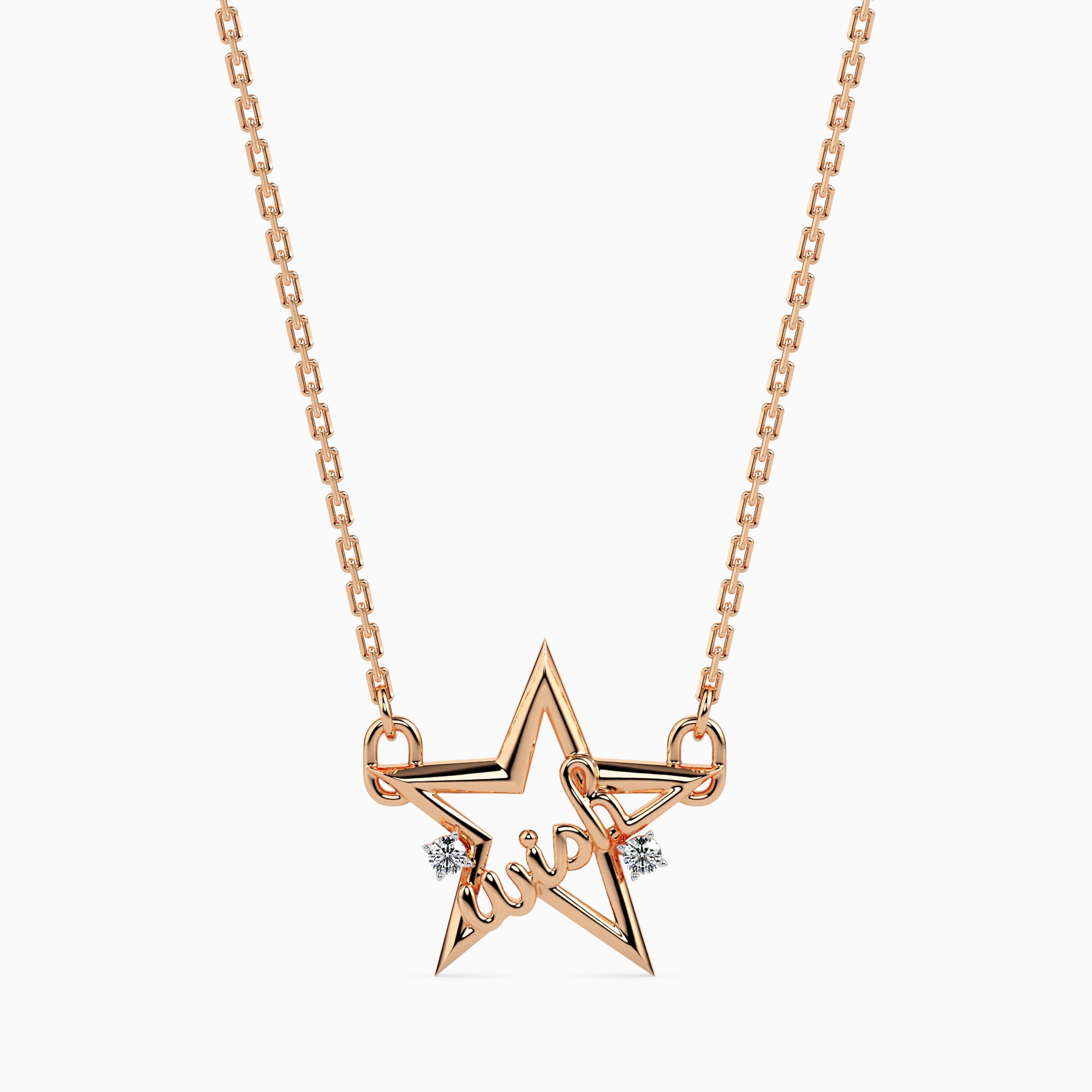 Magic Starry Wish: Gold & Diamond Pendant For your Valentine