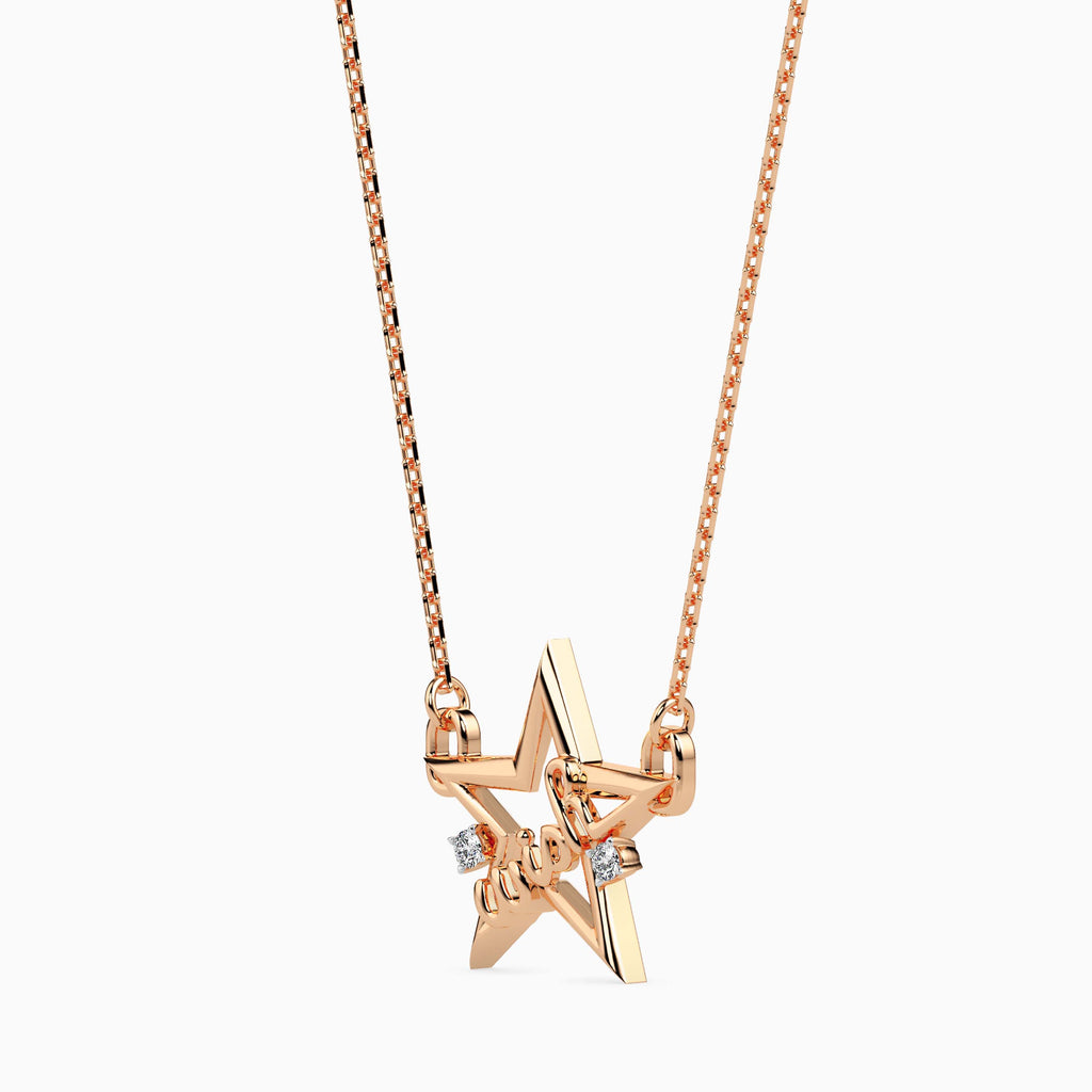 Magic Starry Wish: Gold & Diamond Pendant For your Valentine