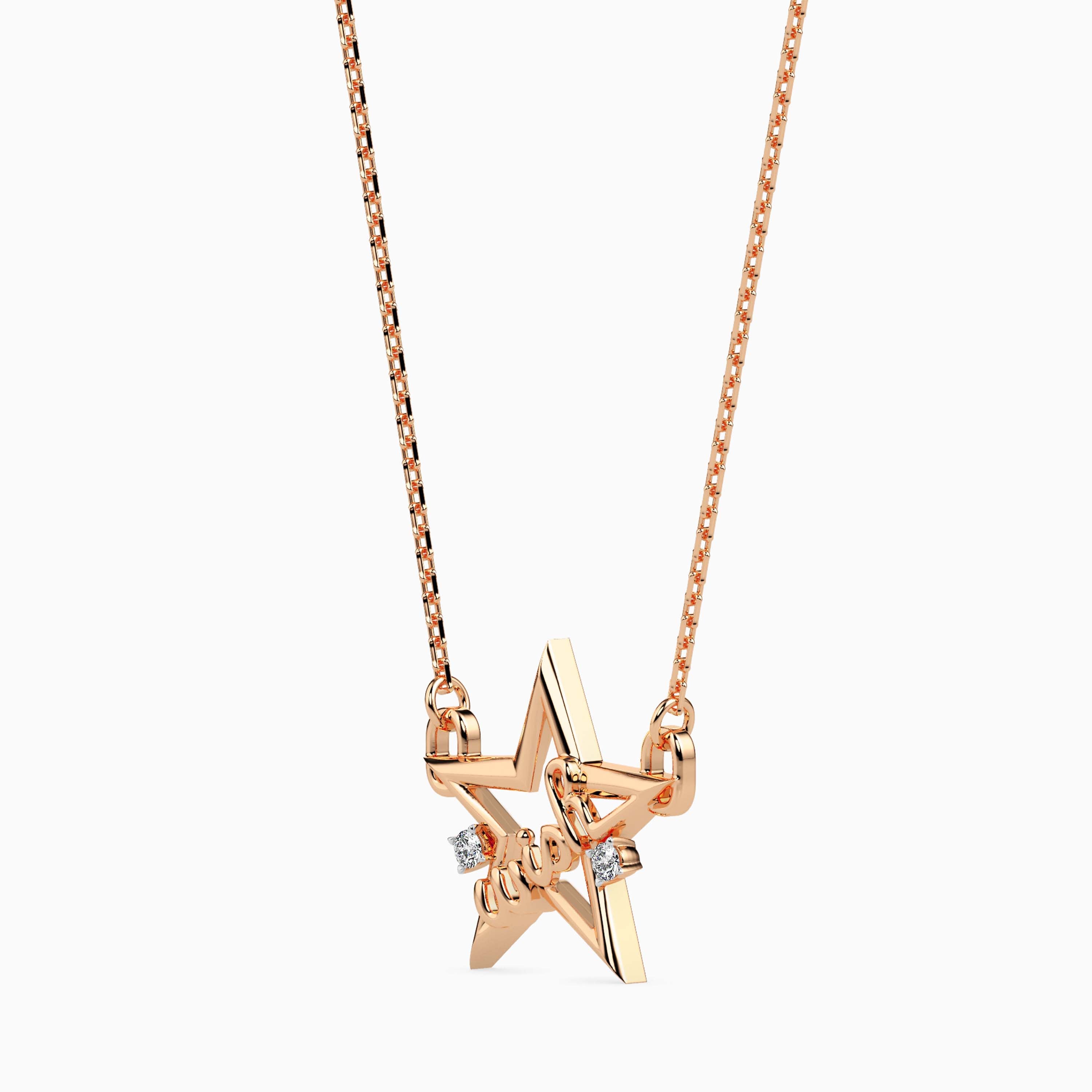 Magic Starry Wish: Gold & Diamond Pendant For your Valentine