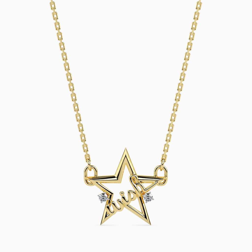 Magic Starry Wish: Gold & Diamond Pendant For your Valentine