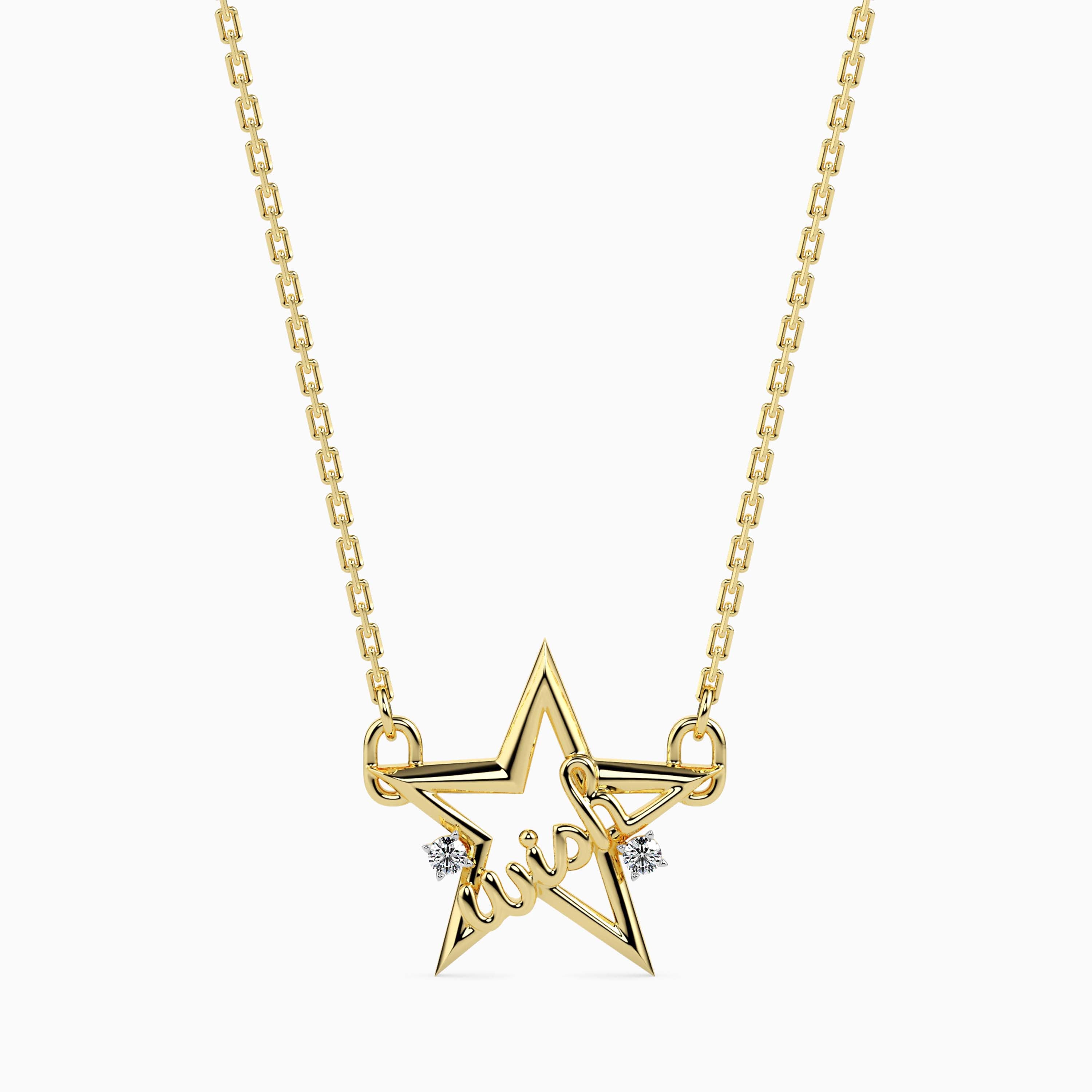 Magic Starry Wish: Gold & Diamond Pendant For your Valentine