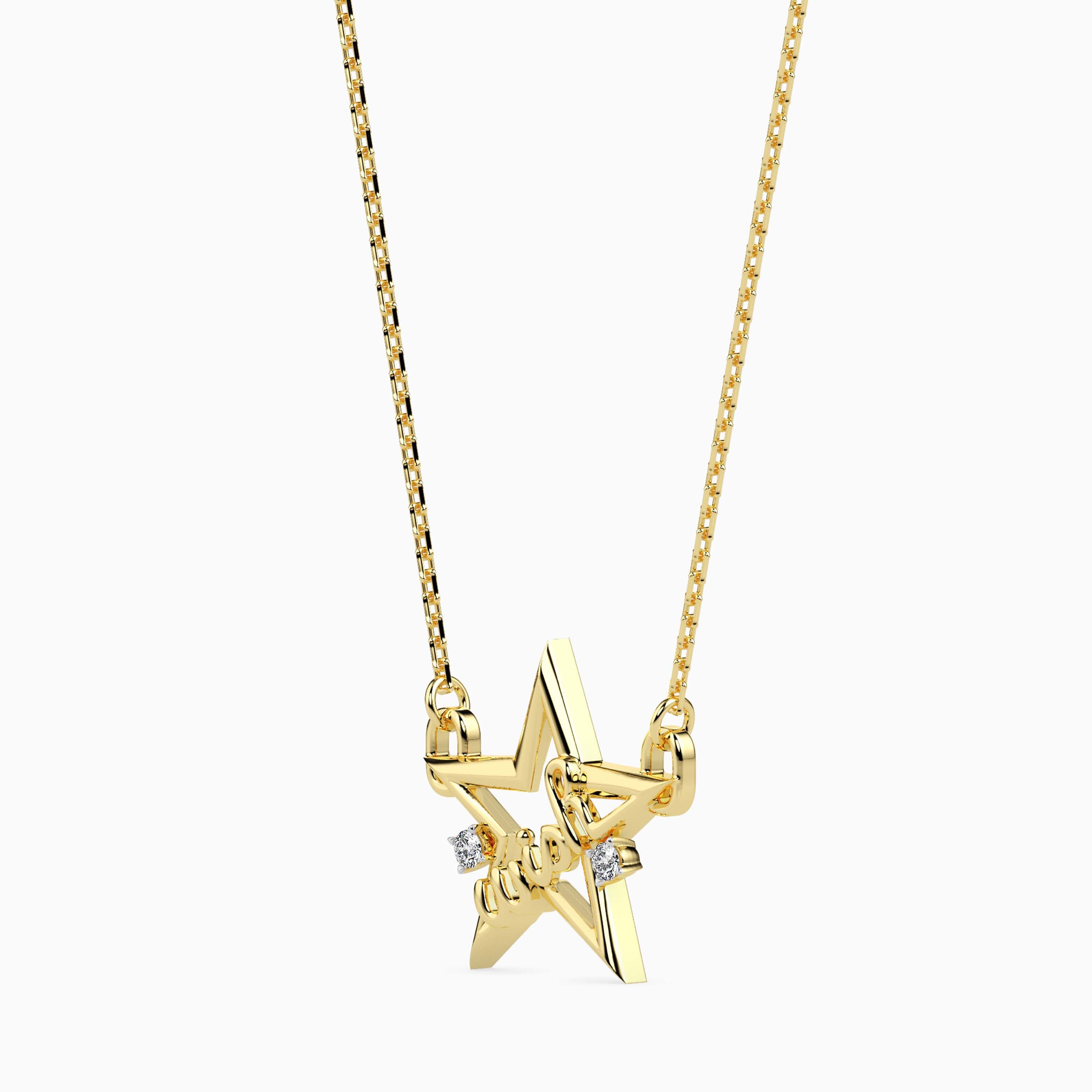 Magic Starry Wish: Gold & Diamond Pendant For your Valentine