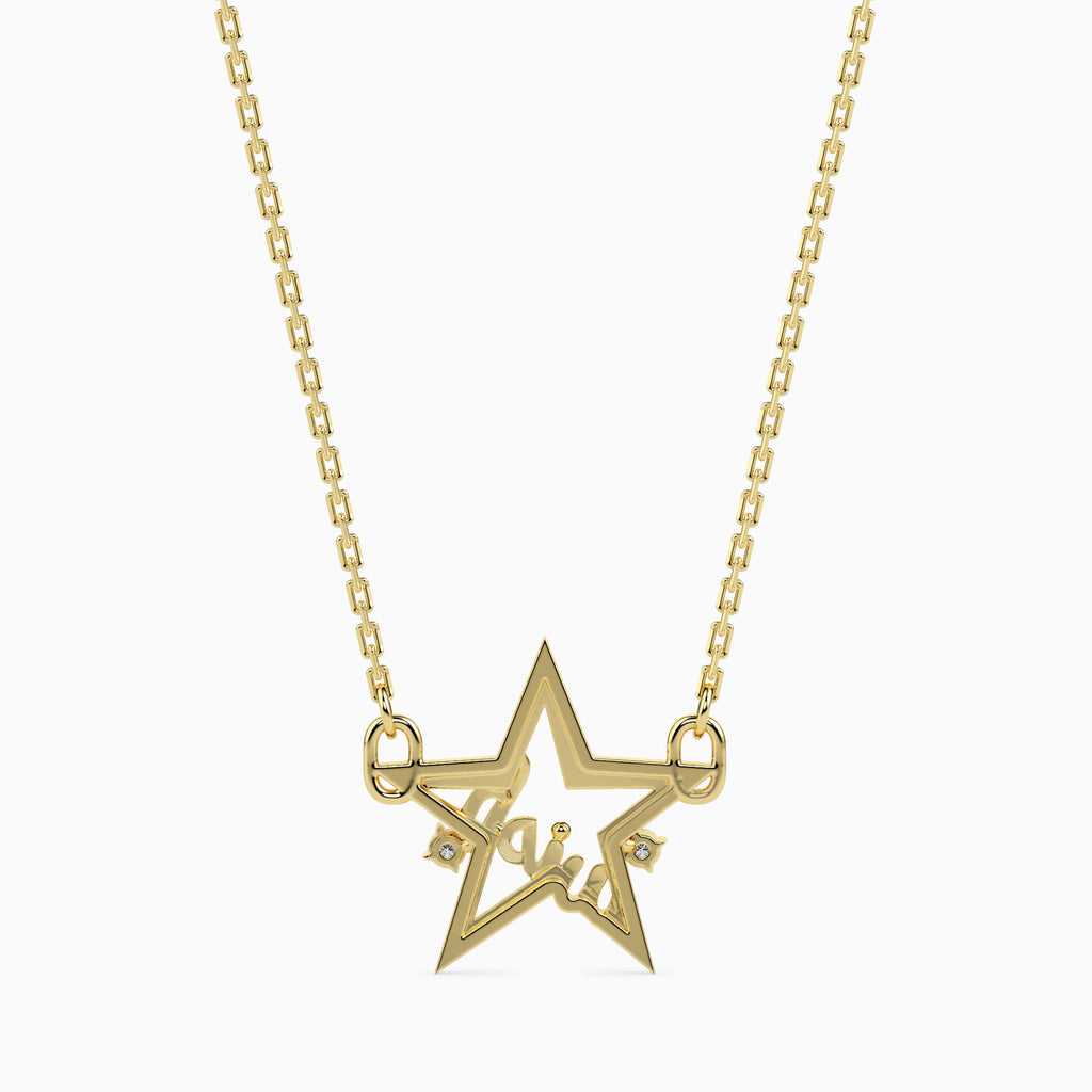 Magic Starry Wish: Gold & Diamond Pendant For your Valentine