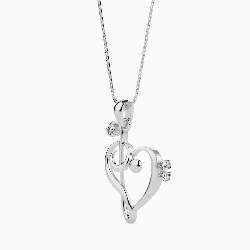 Magic Melody of Love : Gold & Diamond Heart Pendant for your Valentine