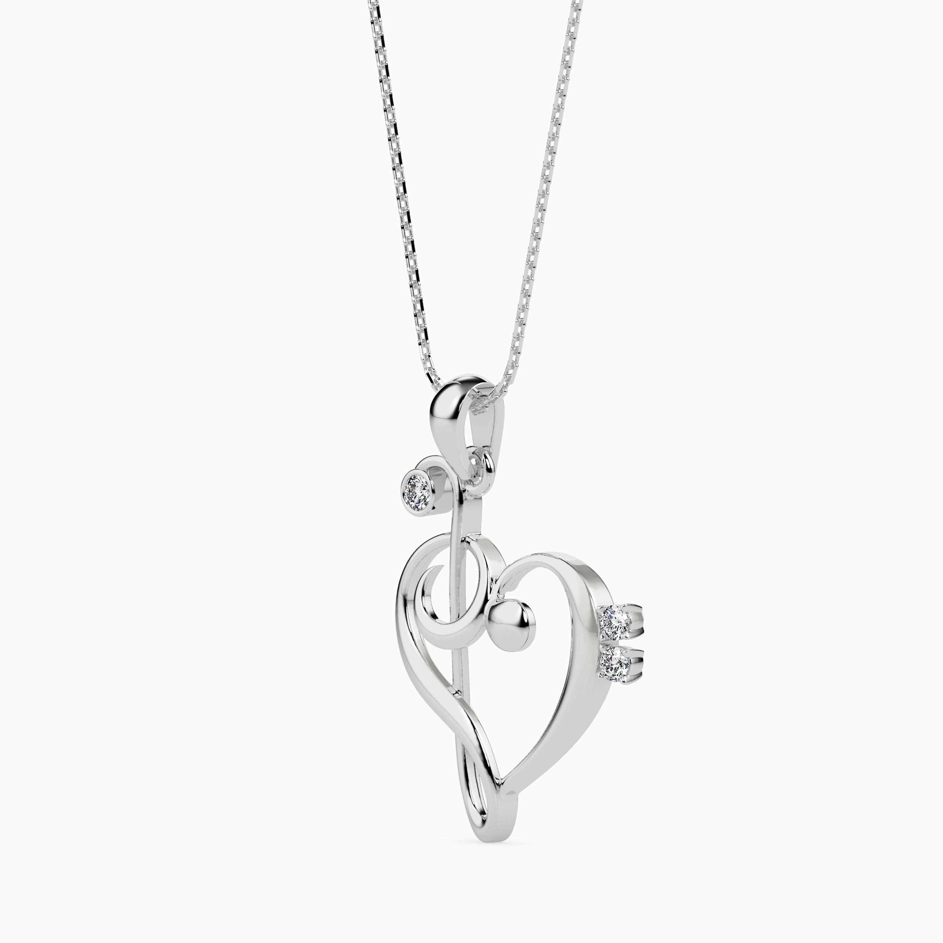Magic Melody of Love : Gold & Diamond Heart Pendant for your Valentine