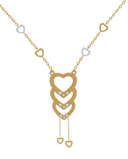 Magic Cascading Triflets of Sparked Heart Necklace