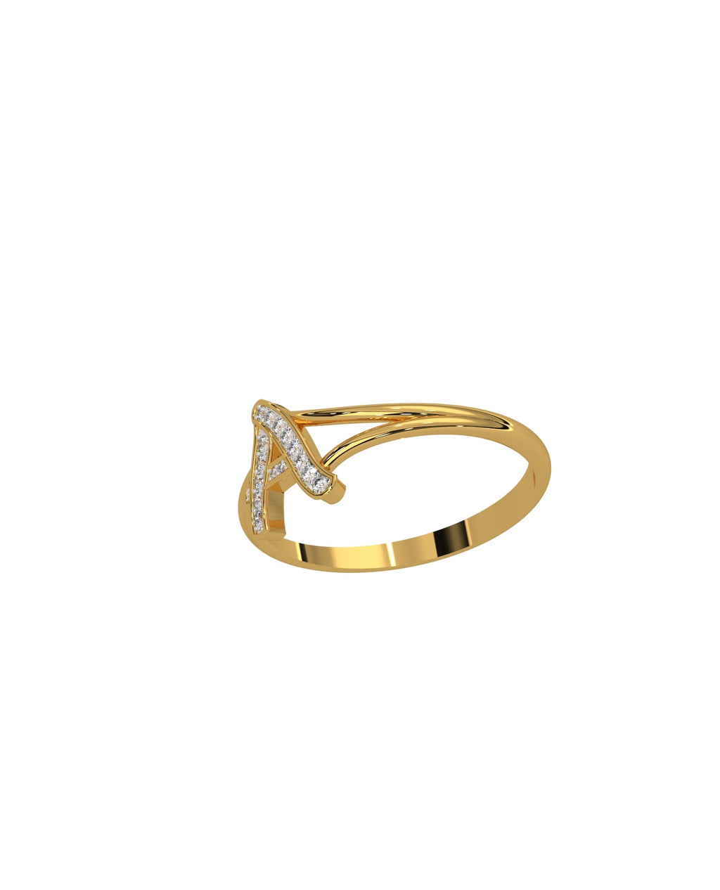 Magic Initial Sparkling A Gold Ring