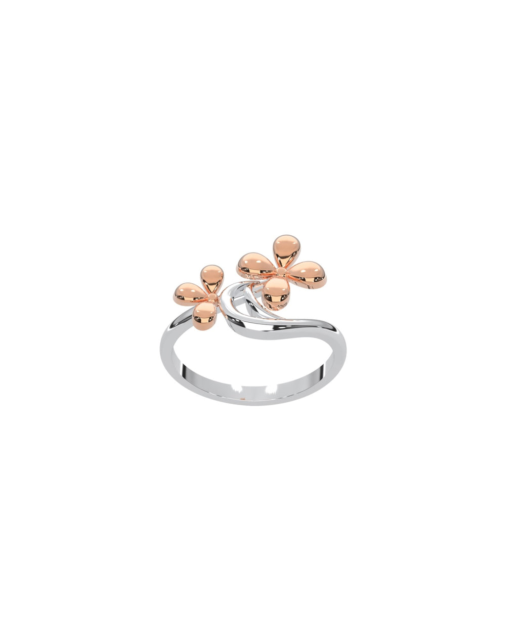 Magic Twin Flower Platinum Rosegold Ring