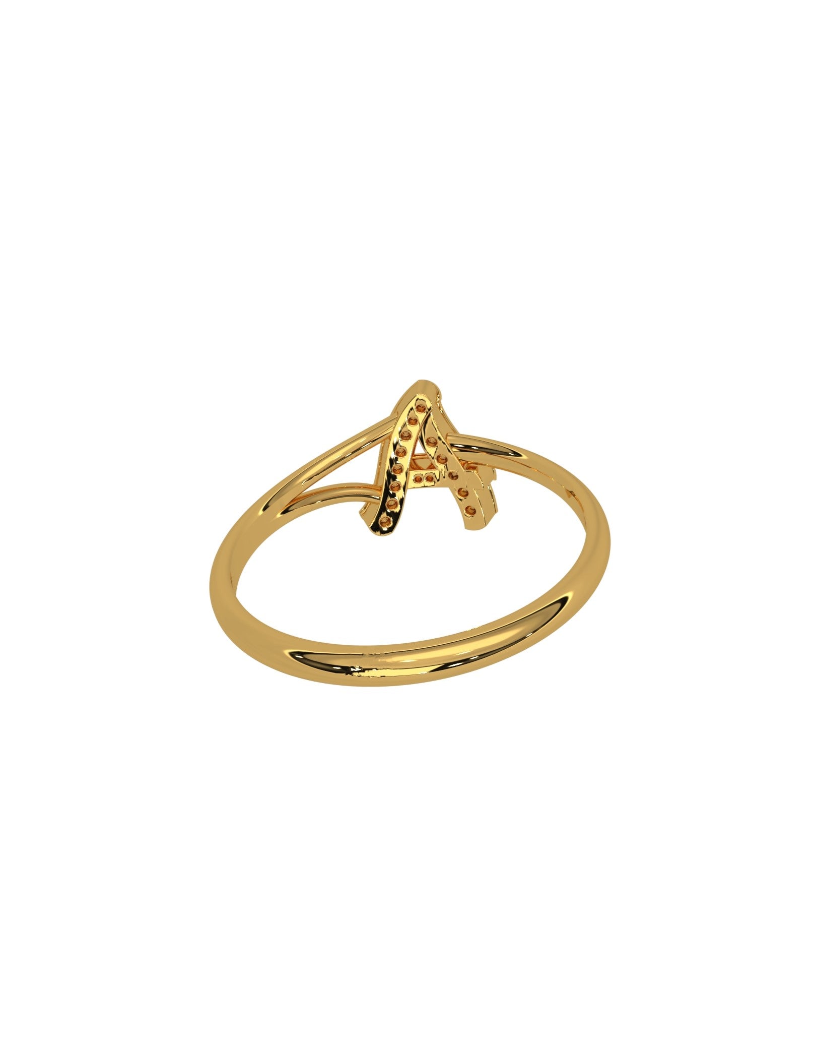 Magic Initial Sparkling A Gold Ring