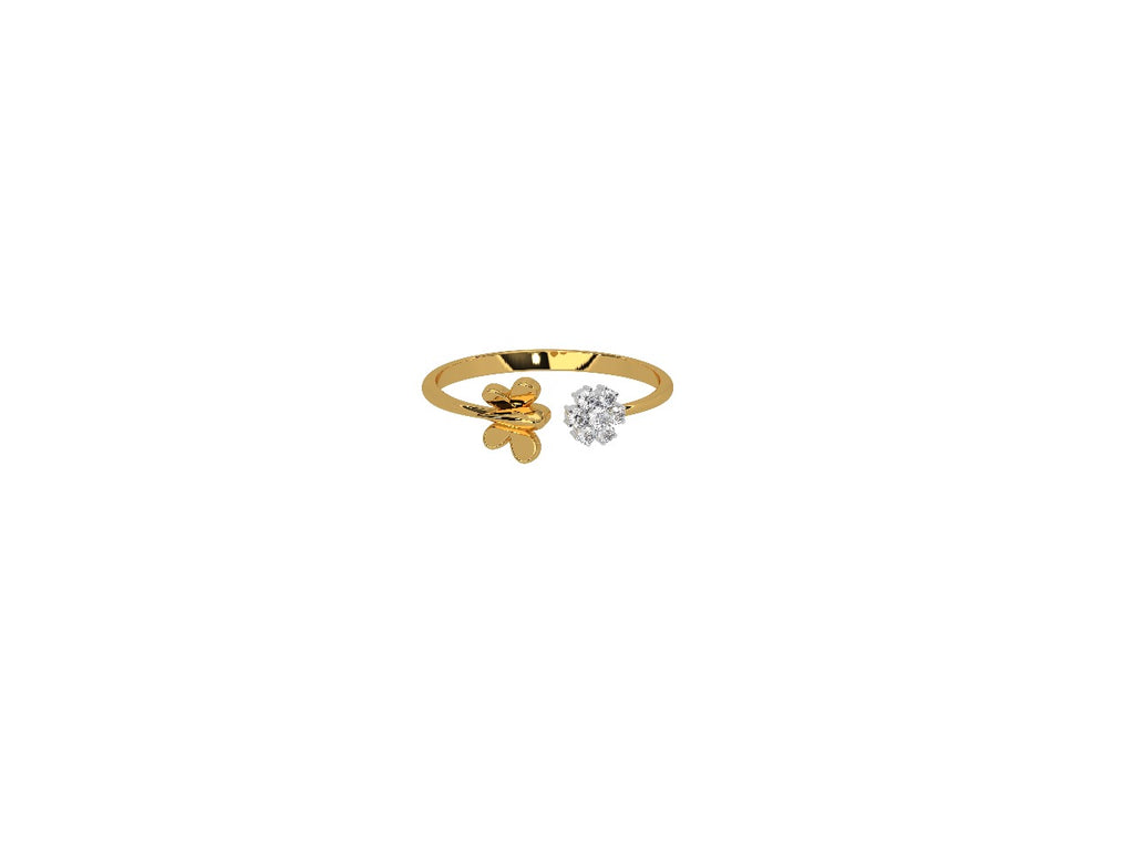 Magic Sparkling Daisy Butterfly Diamond Ring