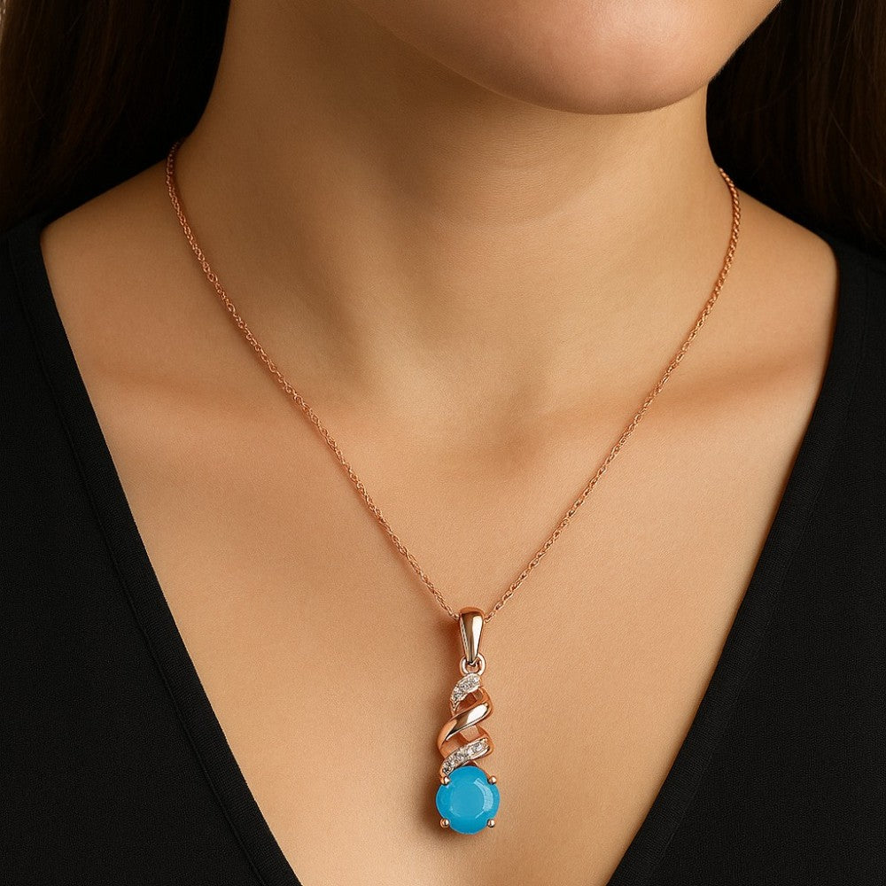 Horizon of Sky Blue Magic Spiral Pendant