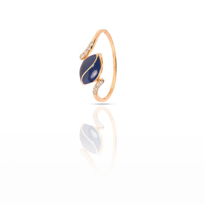 Magic Blue Eye Diamond Gold Ring