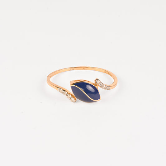 Magic Blue Eye Diamond Gold Ring