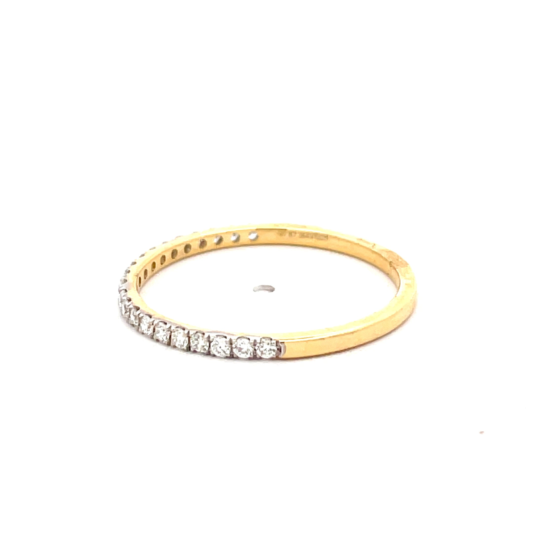 Yellow Gold Diamond Band Ring with Round Brilliant Cut Diamonds