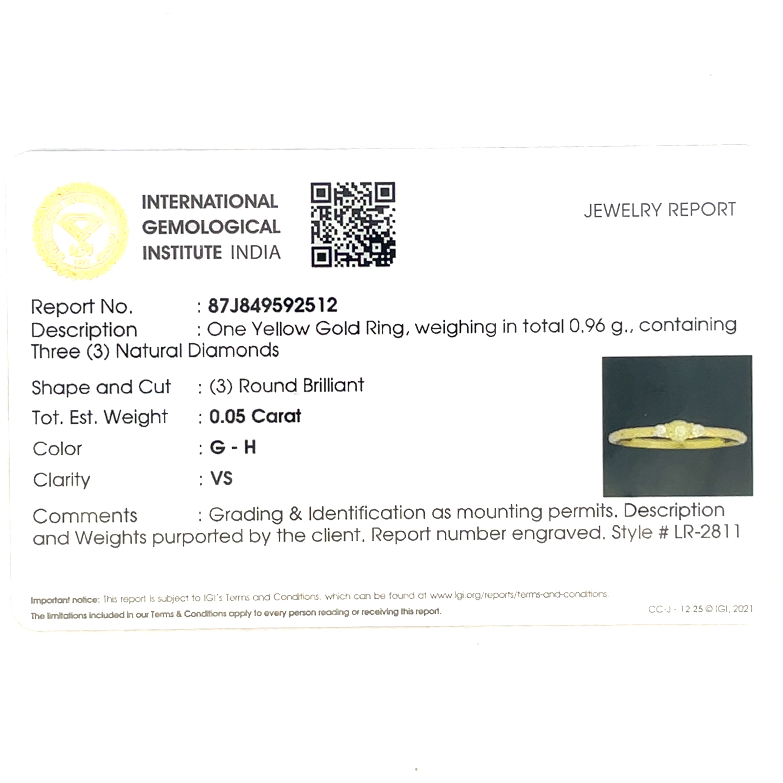 Yellow Gold Ring with Round Brilliant Cut Diamonds