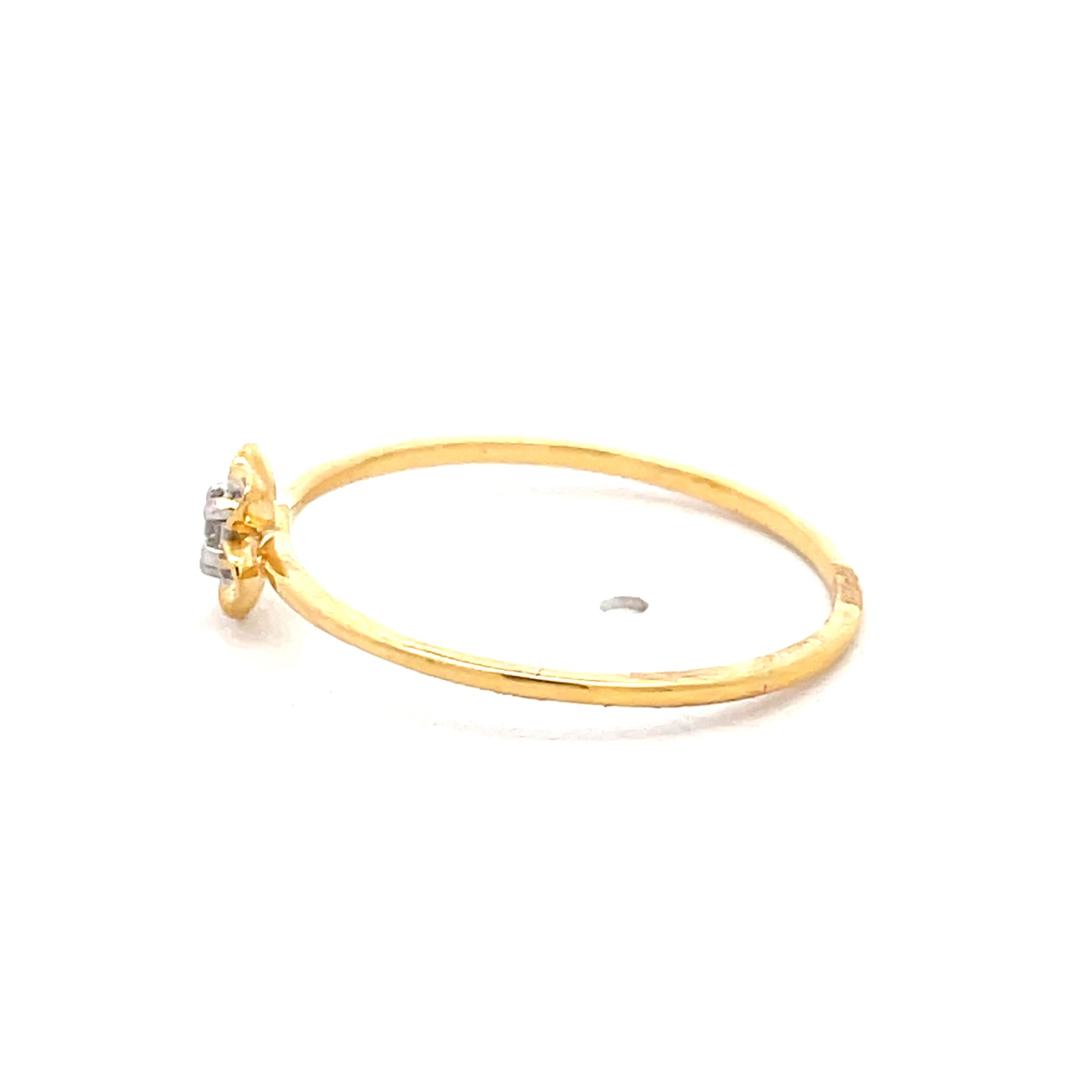 Yellow Gold Solitaire Ring with Round Cut Diamond