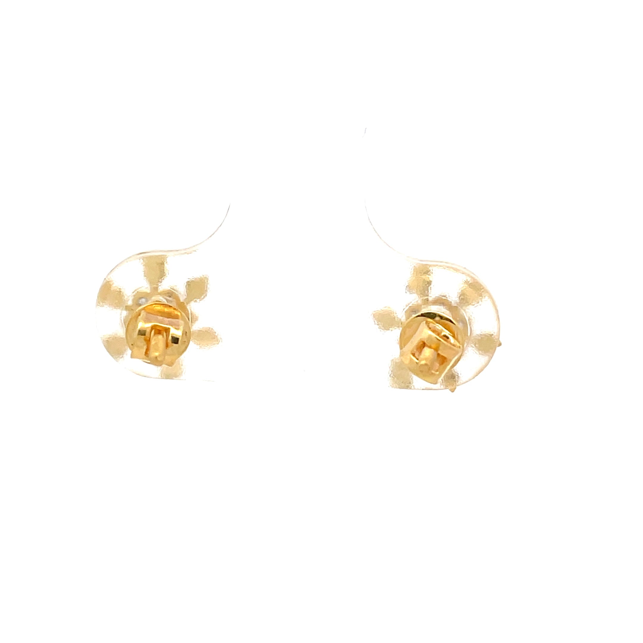 9K Yellow Gold Round Brilliant Diamond Snowflake Cluster Stud Earrings
