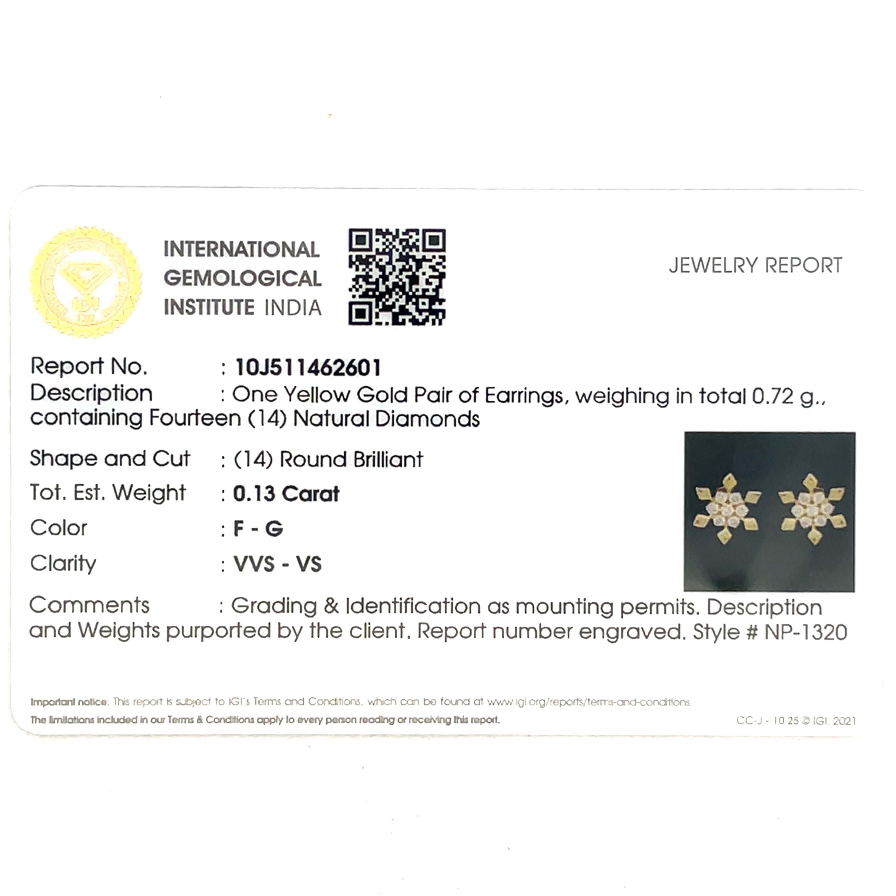 9K Yellow Gold Round Brilliant Diamond Snowflake Cluster Stud Earrings