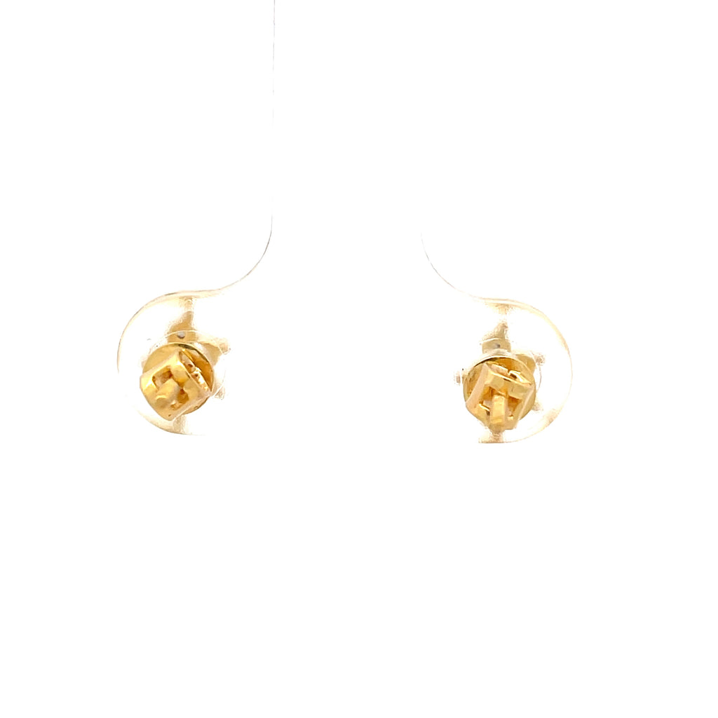 Round Brilliant Diamond Cluster Stud Earrings in 9K Yellow Gold