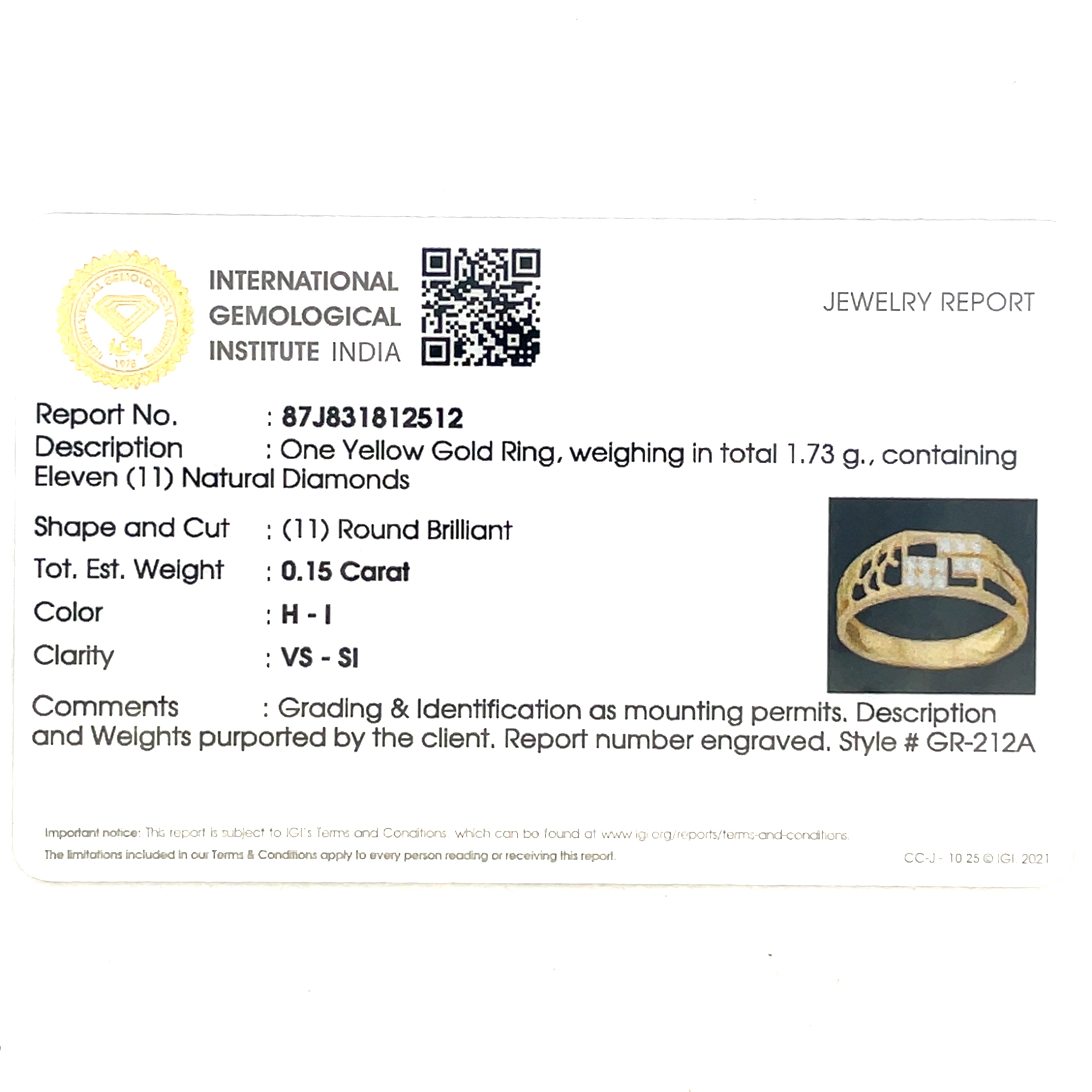 Yellow Gold Multi-Stone Ring with Round Brilliant Diamonds