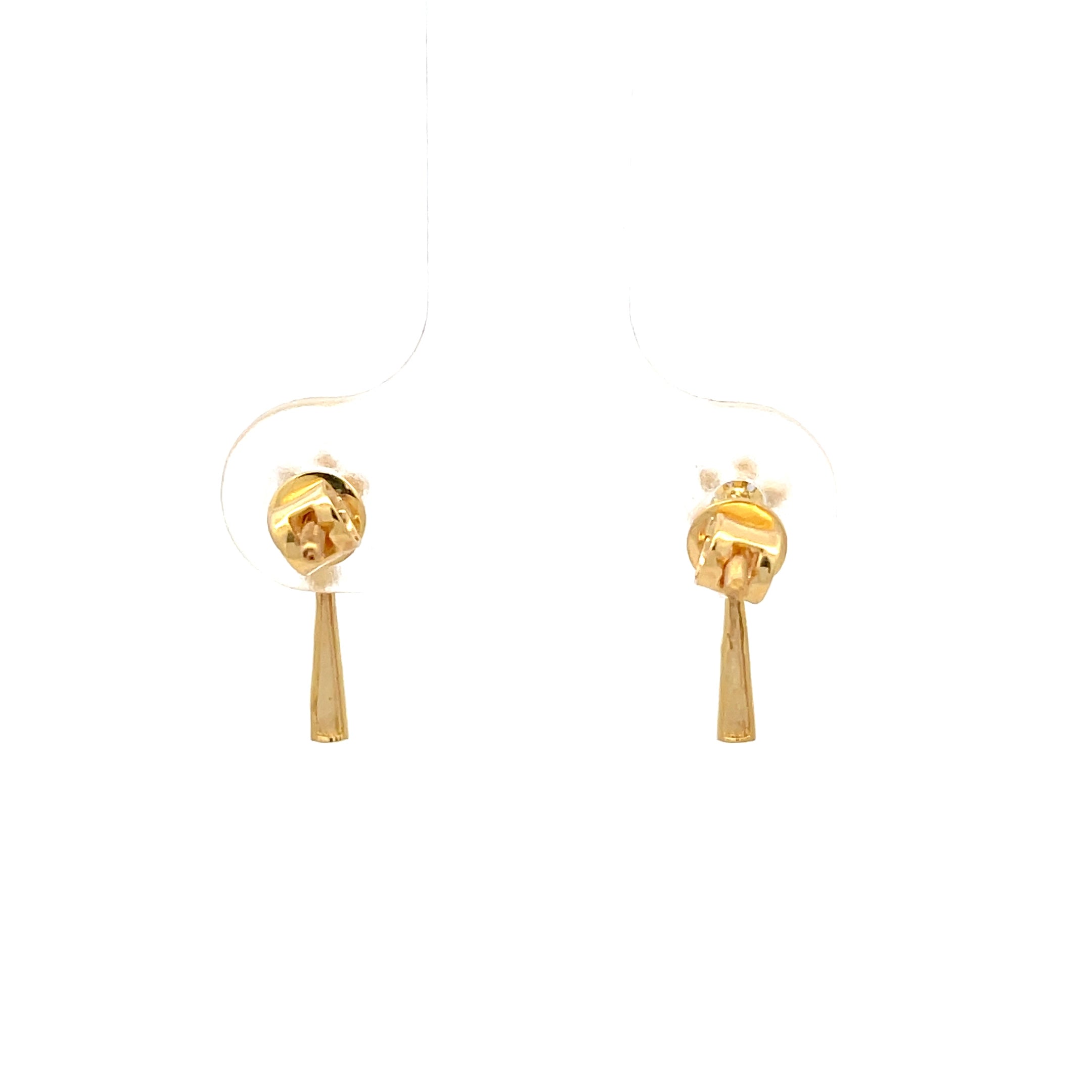 Floral Round Brilliant Diamond Yellow Gold Drop Earrings