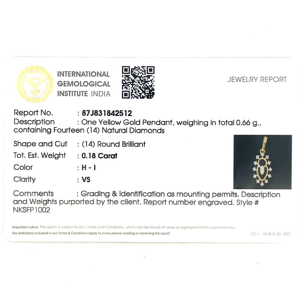 Round Brilliant Diamond Floral Cluster Pendant in Yellow Gold