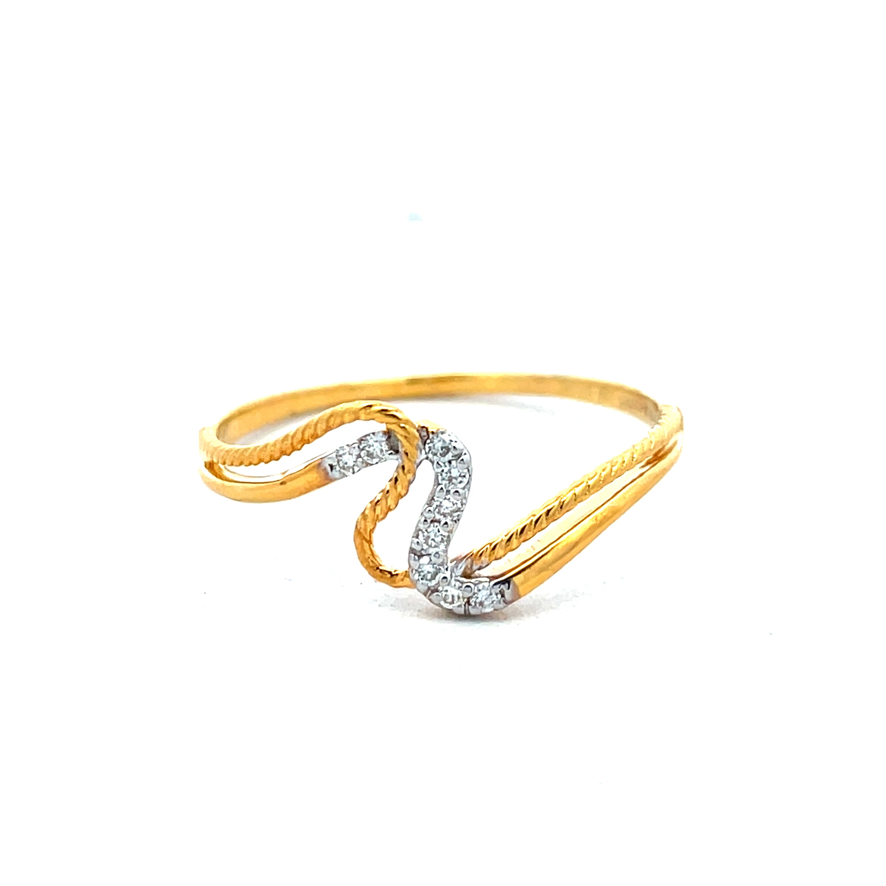 Diamond-Accented Yellow Gold Band Ring