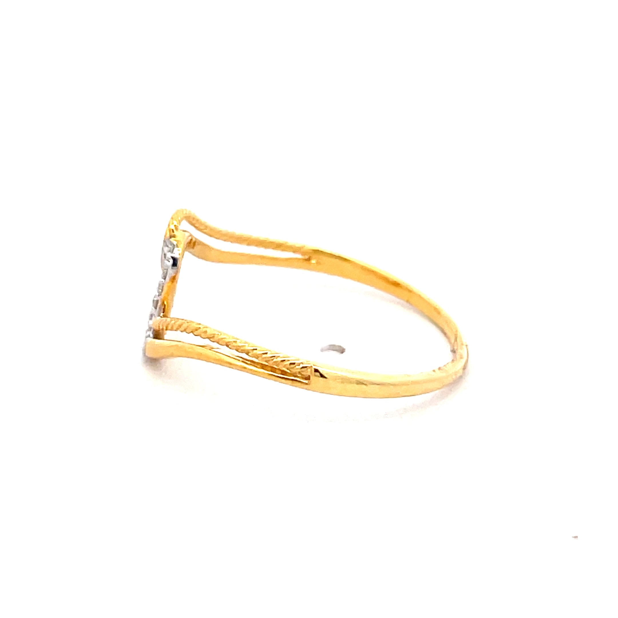 Diamond-Accented Yellow Gold Band Ring