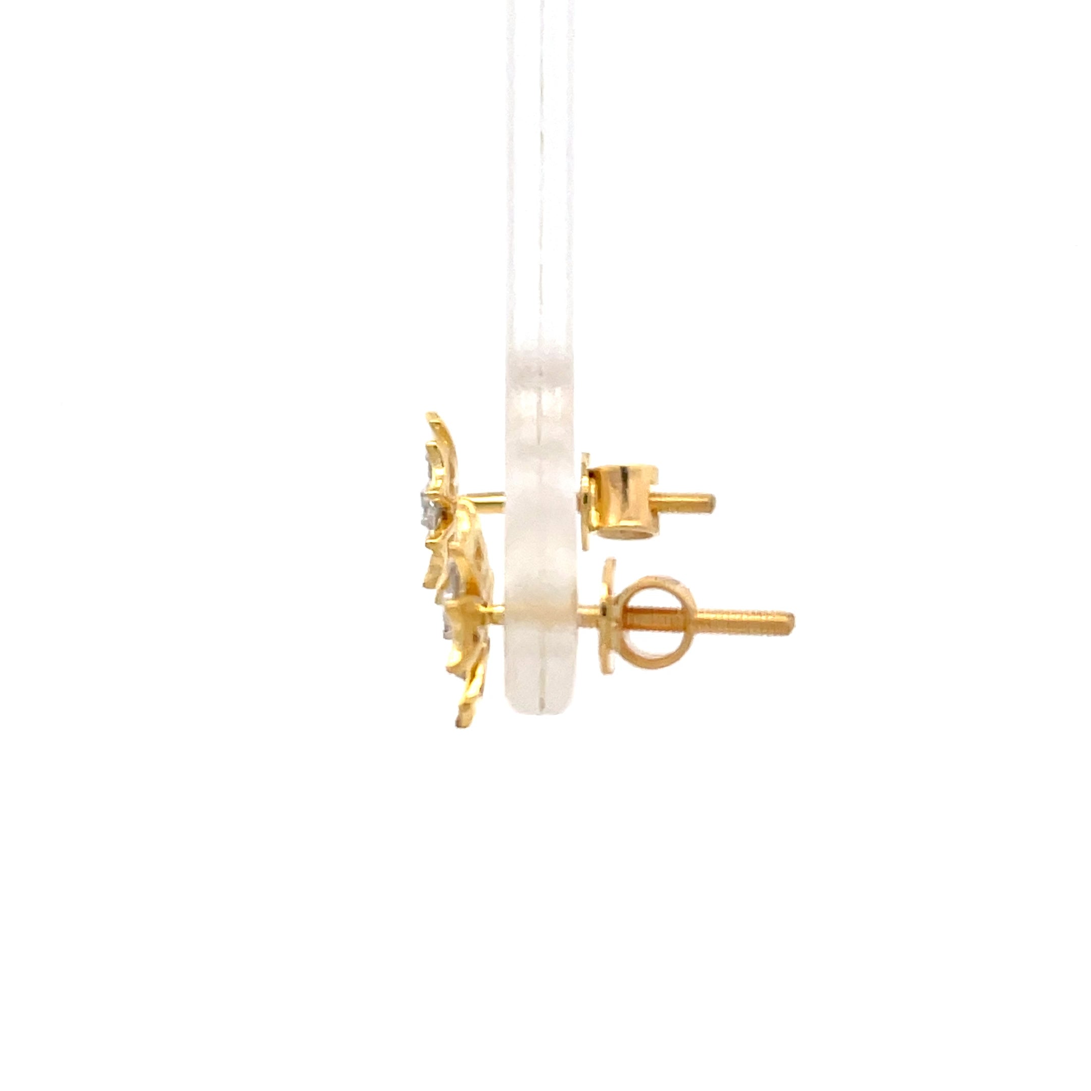 Diamond Cluster Stud Earrings in Yellow Gold