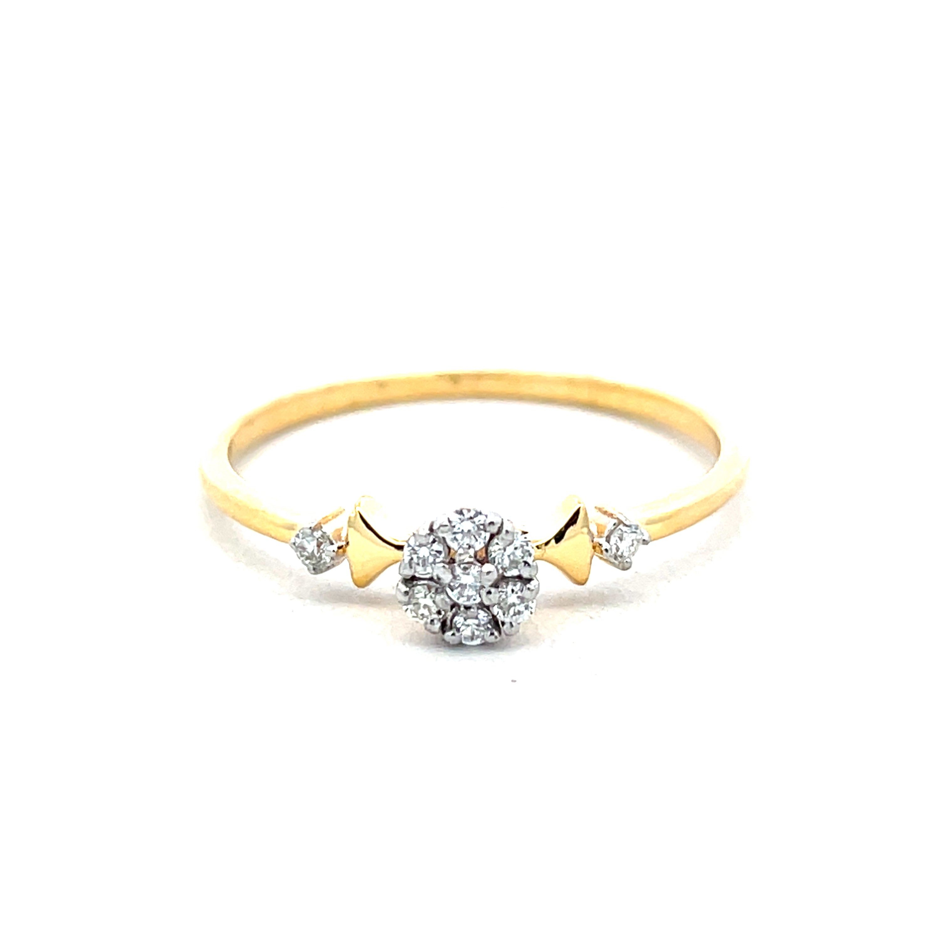 Yellow Gold Multistone Ring with Round Brilliant Diamonds