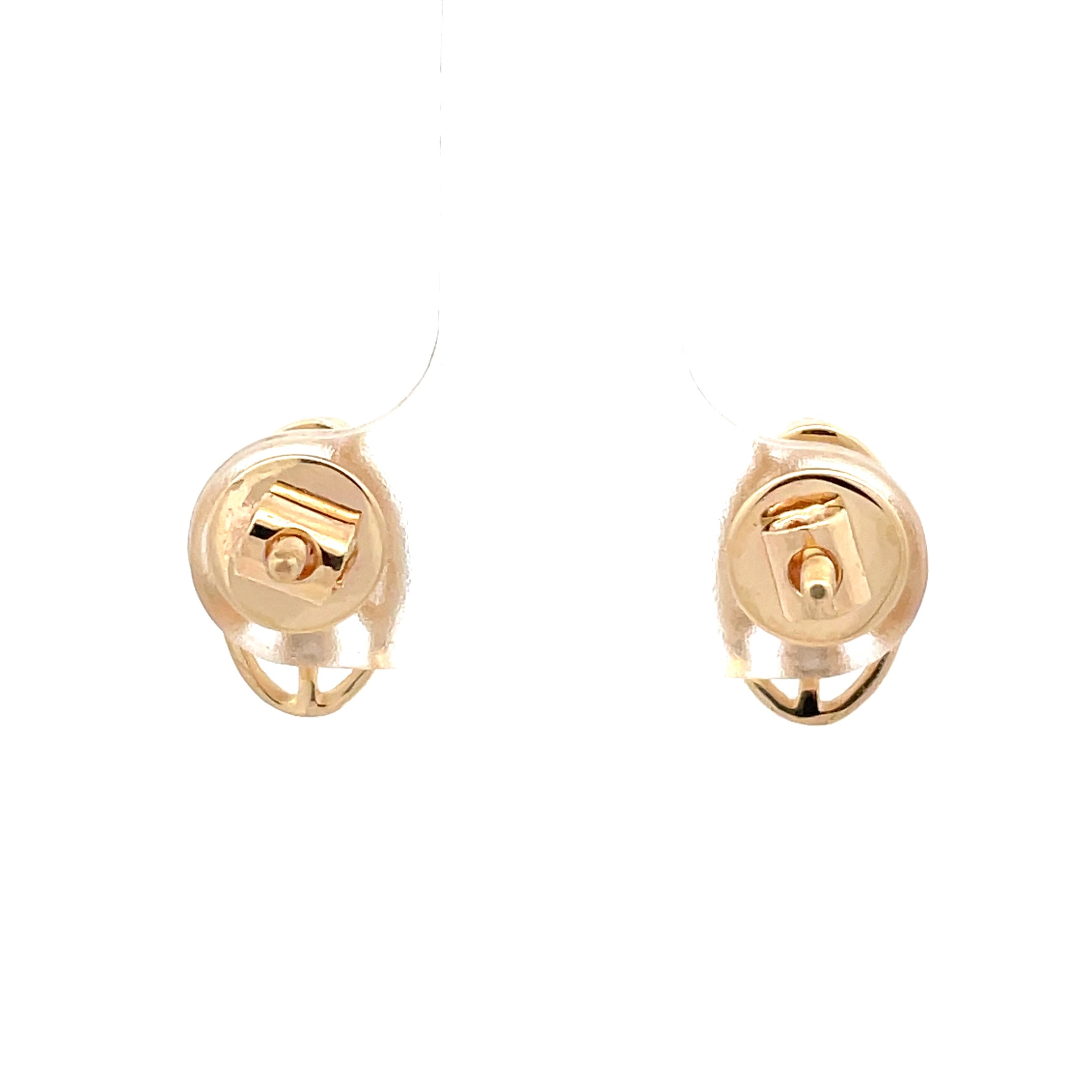 14 k Rose Gold Stud Earrings with Round Brilliant Diamonds