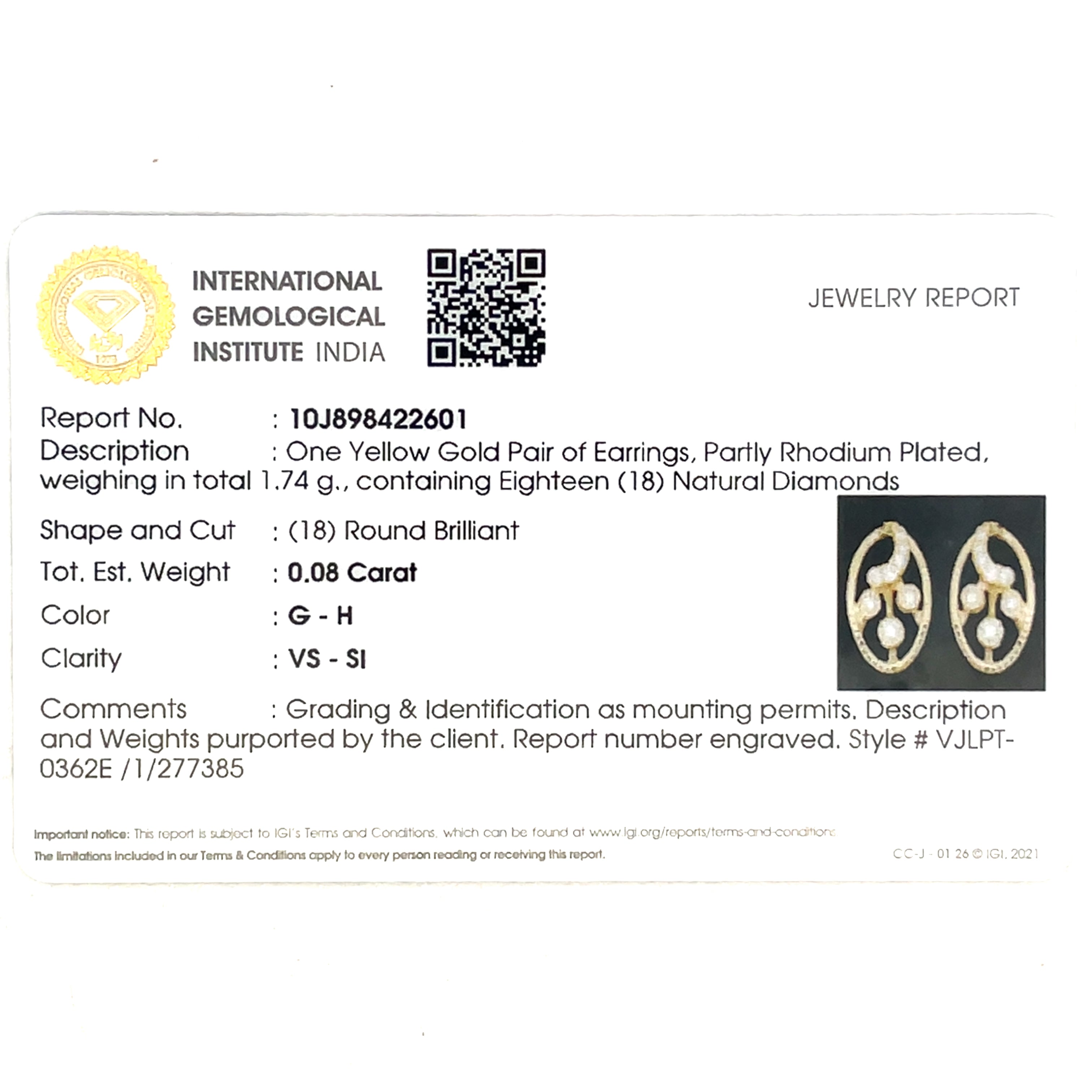 14 k Rose Gold Stud Earrings with Round Brilliant Diamonds