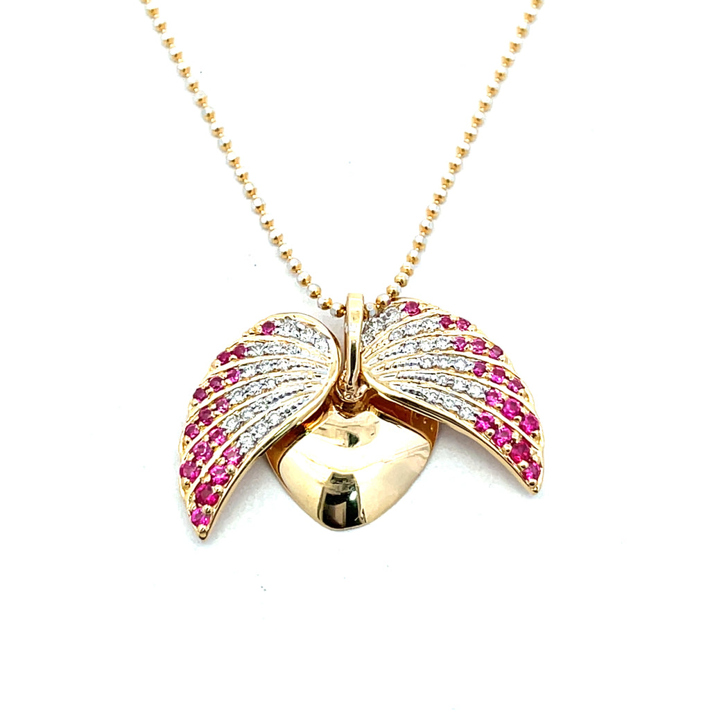 Angel Wings Heart Pendant
