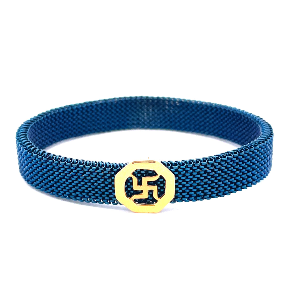 Blue Swastik Men's Bracelet